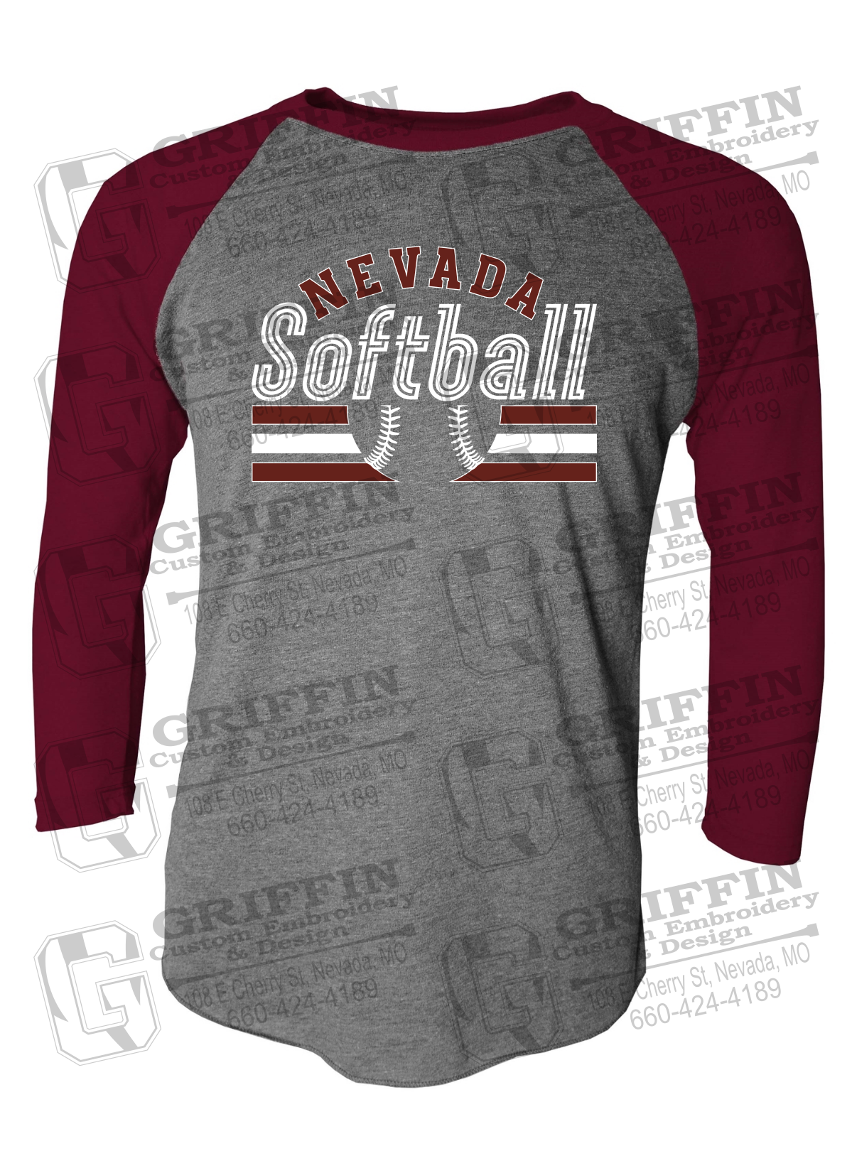Tri-Blend Raglan Sleeve T-Shirt - Softball - Nevada Tigers 27-I