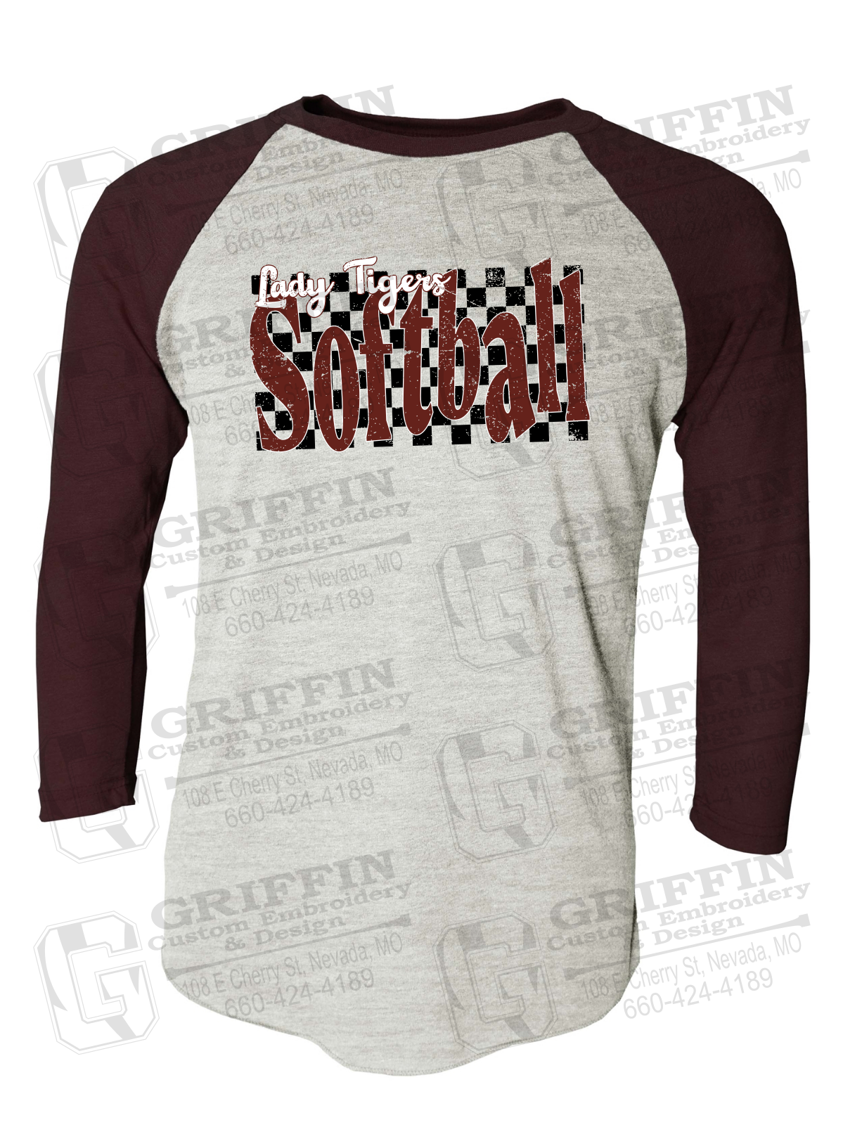 Tri-Blend Raglan Sleeve T-Shirt - Softball - Nevada Tigers 27-J