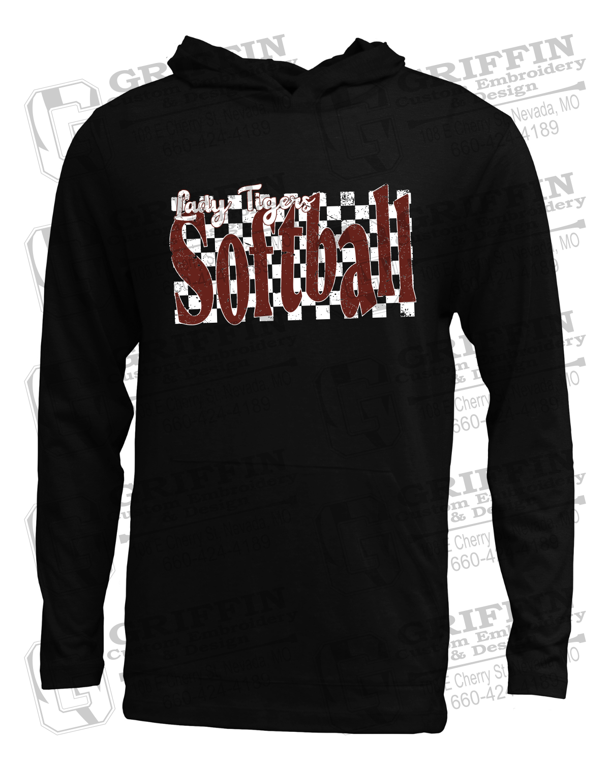 Soft-Tek T-Shirt Hoodie - Softball - Nevada Tigers 27-J