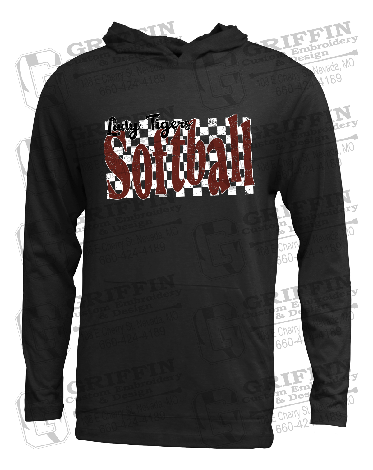 Soft-Tek T-Shirt Hoodie - Softball - Nevada Tigers 27-J