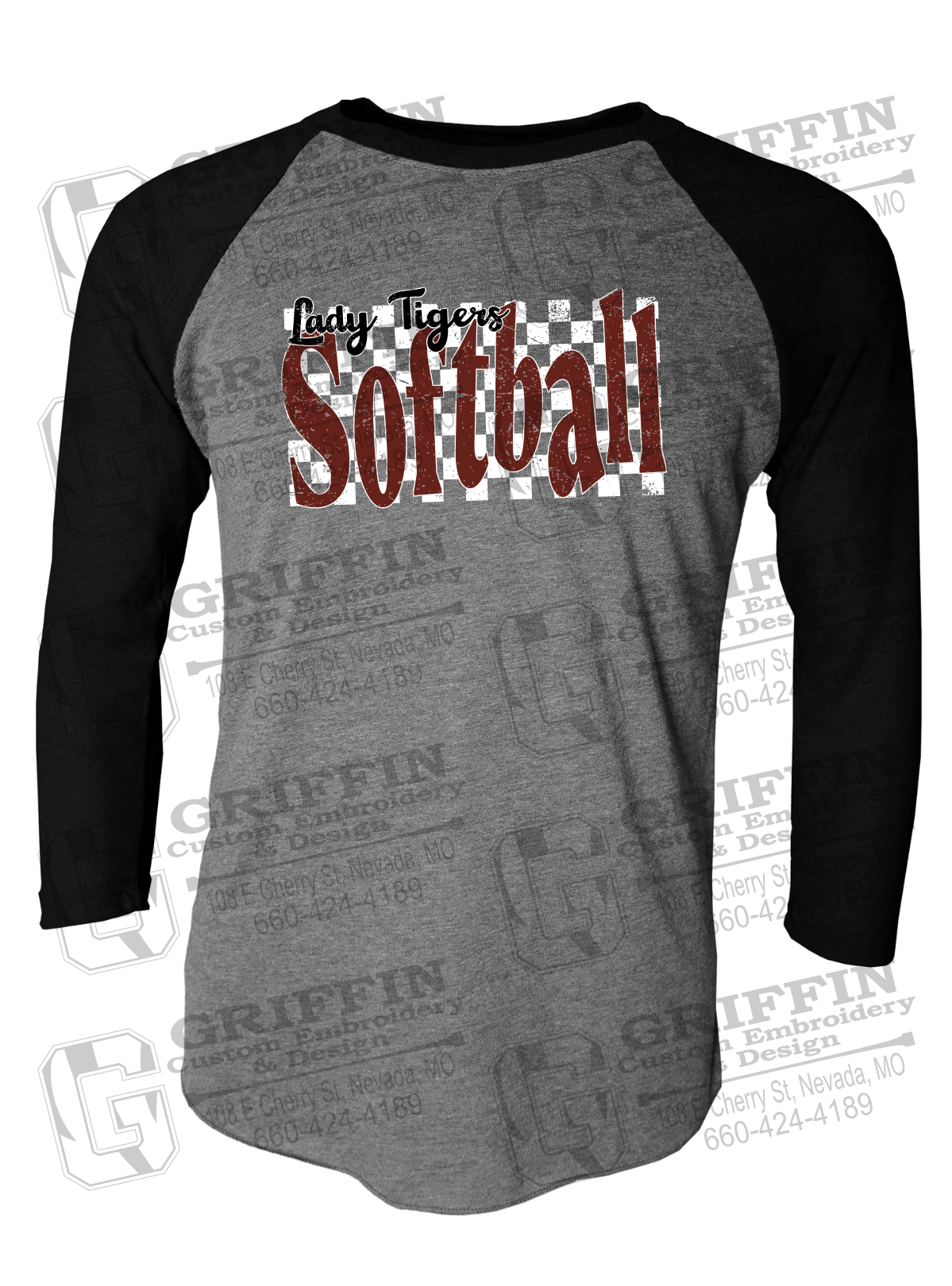 Tri-Blend Raglan Sleeve T-Shirt - Softball - Nevada Tigers 27-J