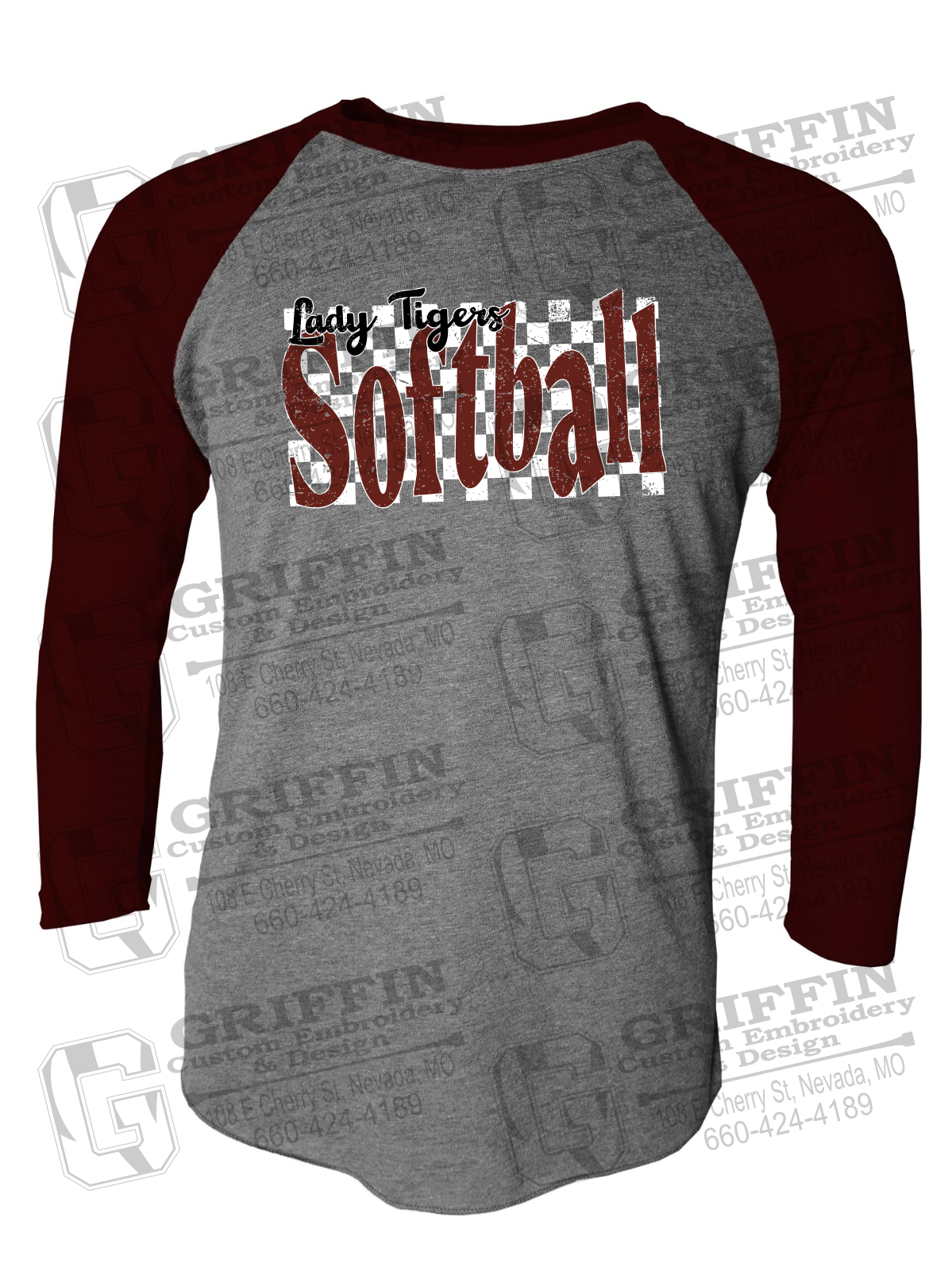 Tri-Blend Raglan Sleeve T-Shirt - Softball - Nevada Tigers 27-J
