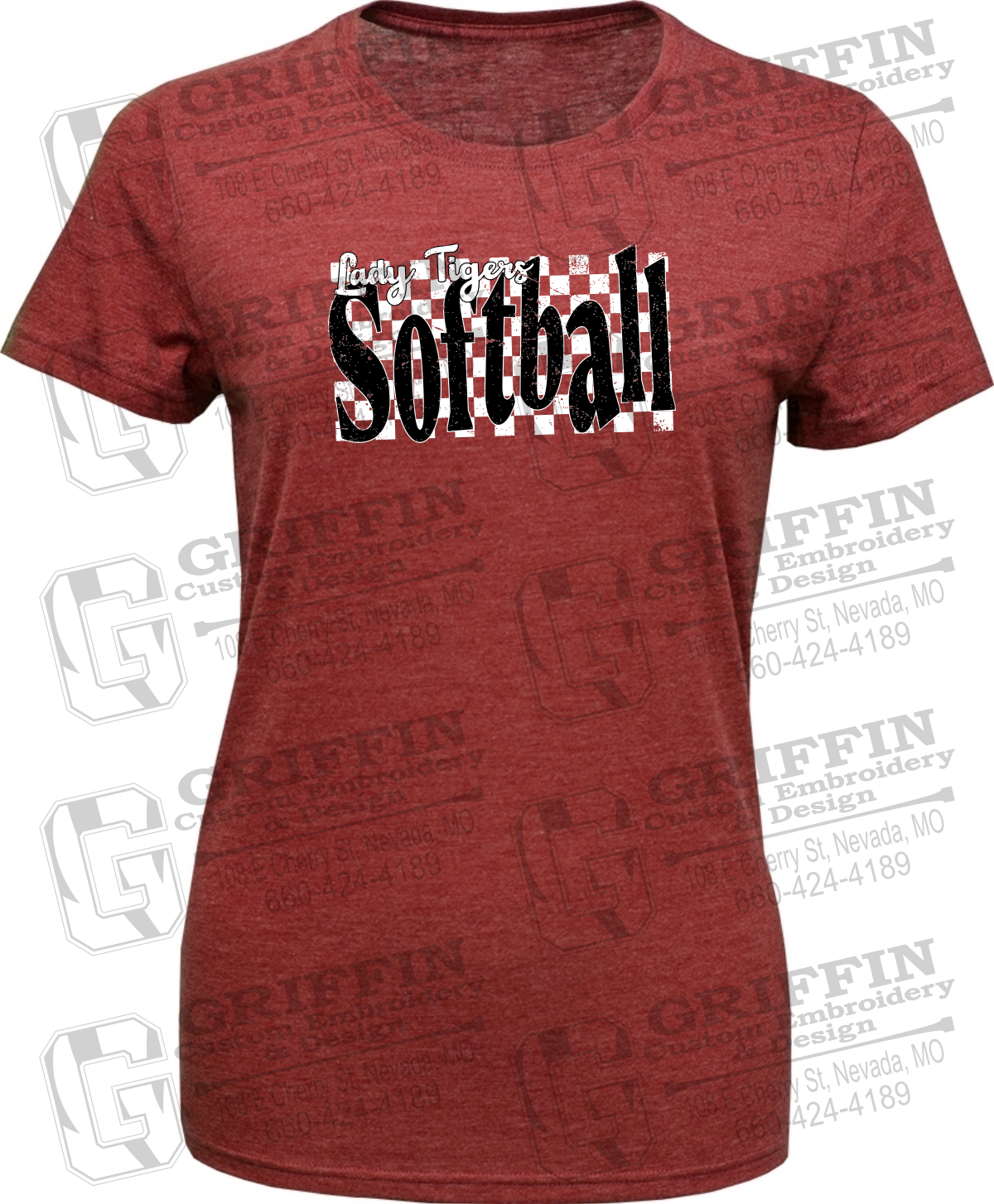 Womens Tri-Blend T-Shirt - Softball - Nevada Tigers 27-J