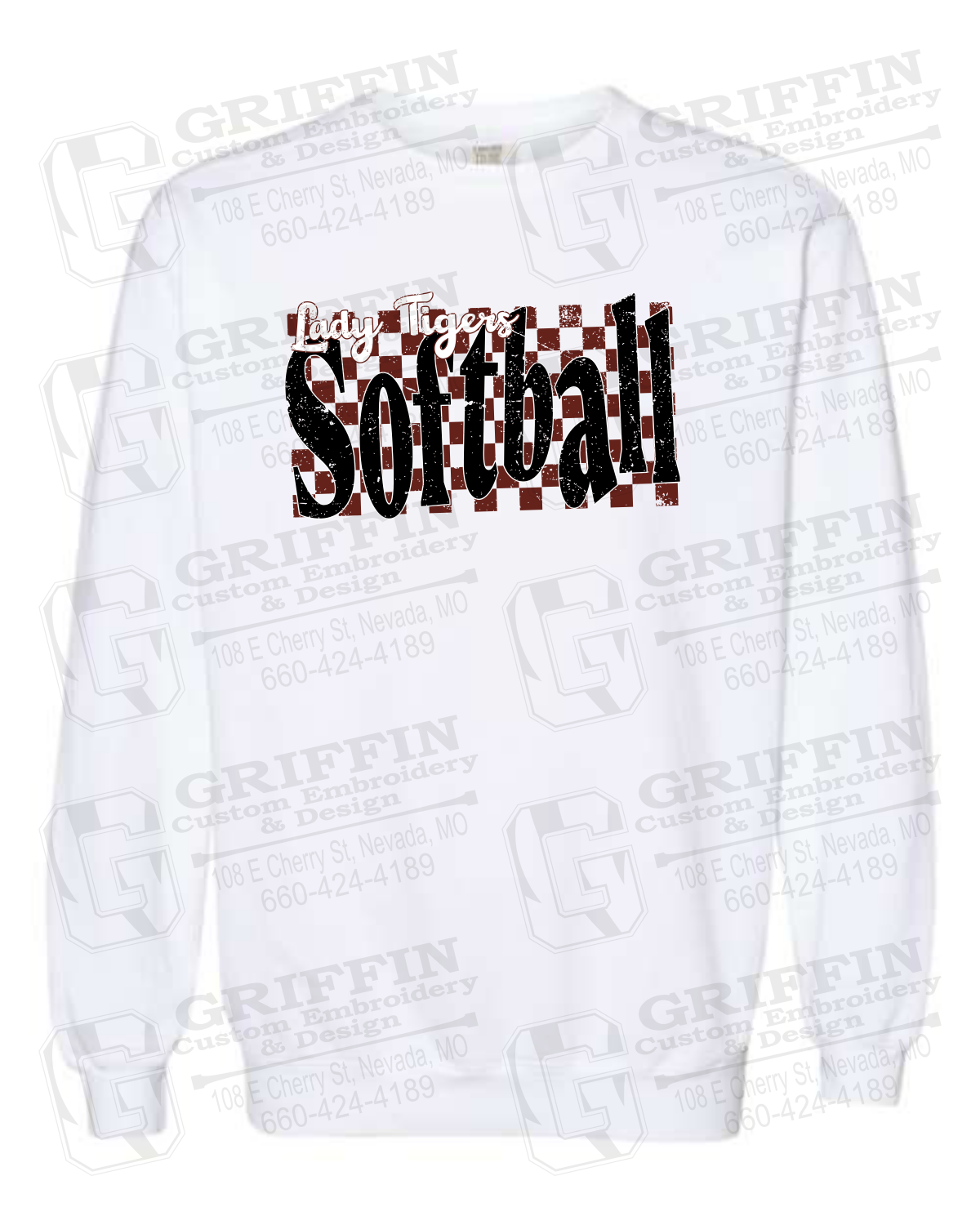 Comfort Colors Crewneck Sweatshirt - Softball - Nevada Tigers 27-J