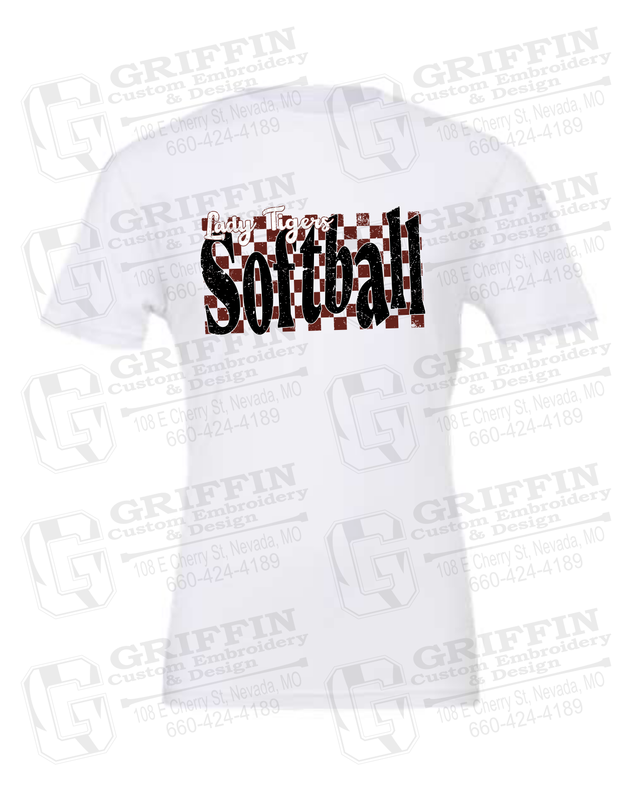 Cotton Short Sleeve T-Shirt - Softball - Nevada Tigers 27-J