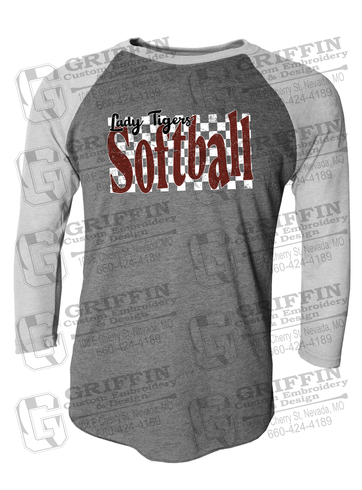 Tri-Blend Raglan Sleeve T-Shirt - Softball - Nevada Tigers 27-J