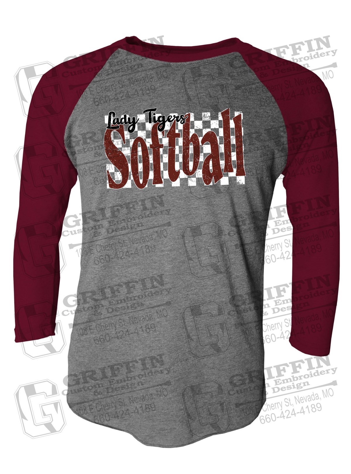 Tri-Blend Raglan Sleeve T-Shirt - Softball - Nevada Tigers 27-J