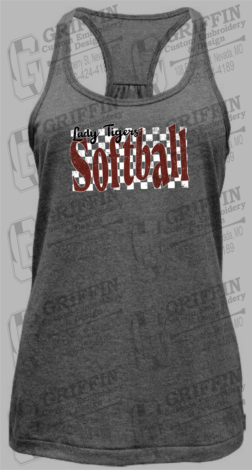 Womens Tri-Blend Tank Top - Softball - Nevada Tigers 27-J