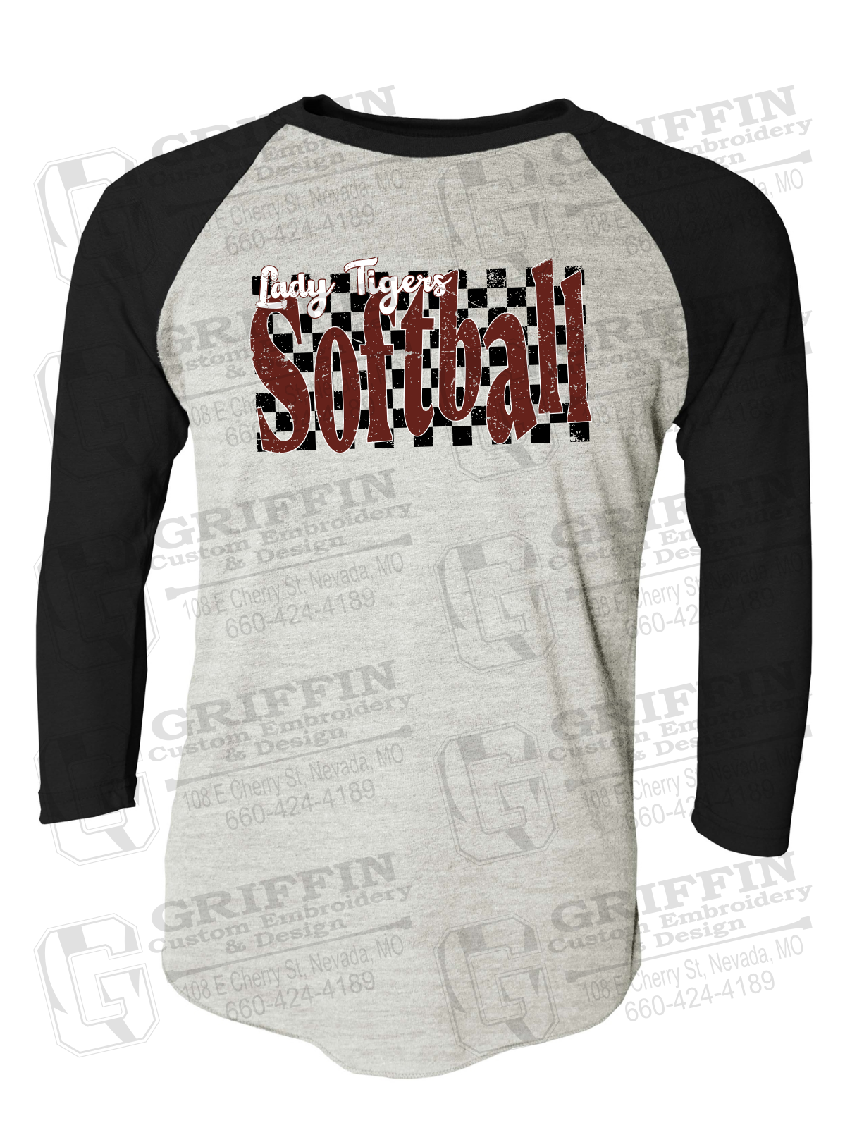 Tri-Blend Raglan Sleeve T-Shirt - Softball - Nevada Tigers 27-J