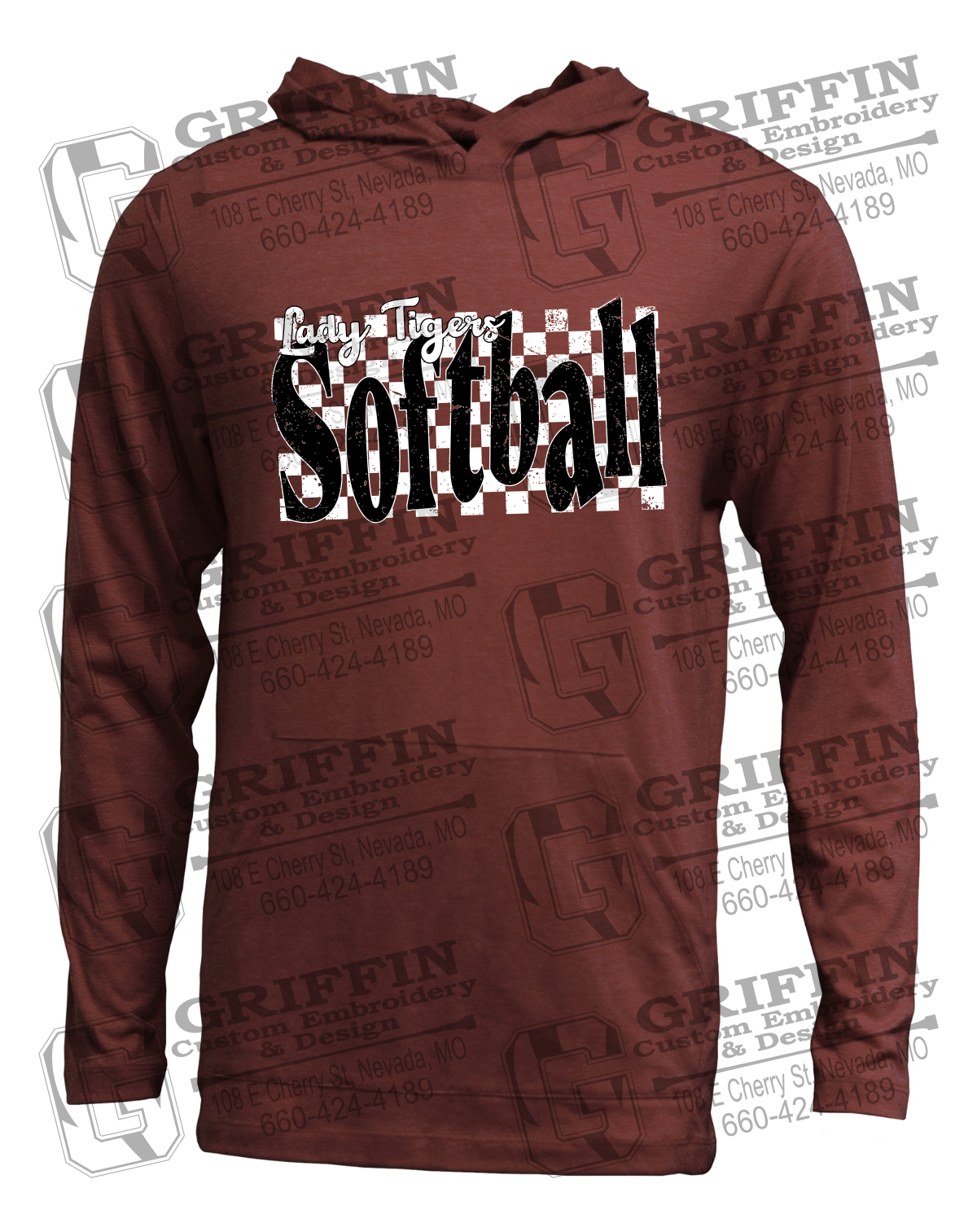 Soft-Tek T-Shirt Hoodie - Softball - Nevada Tigers 27-J