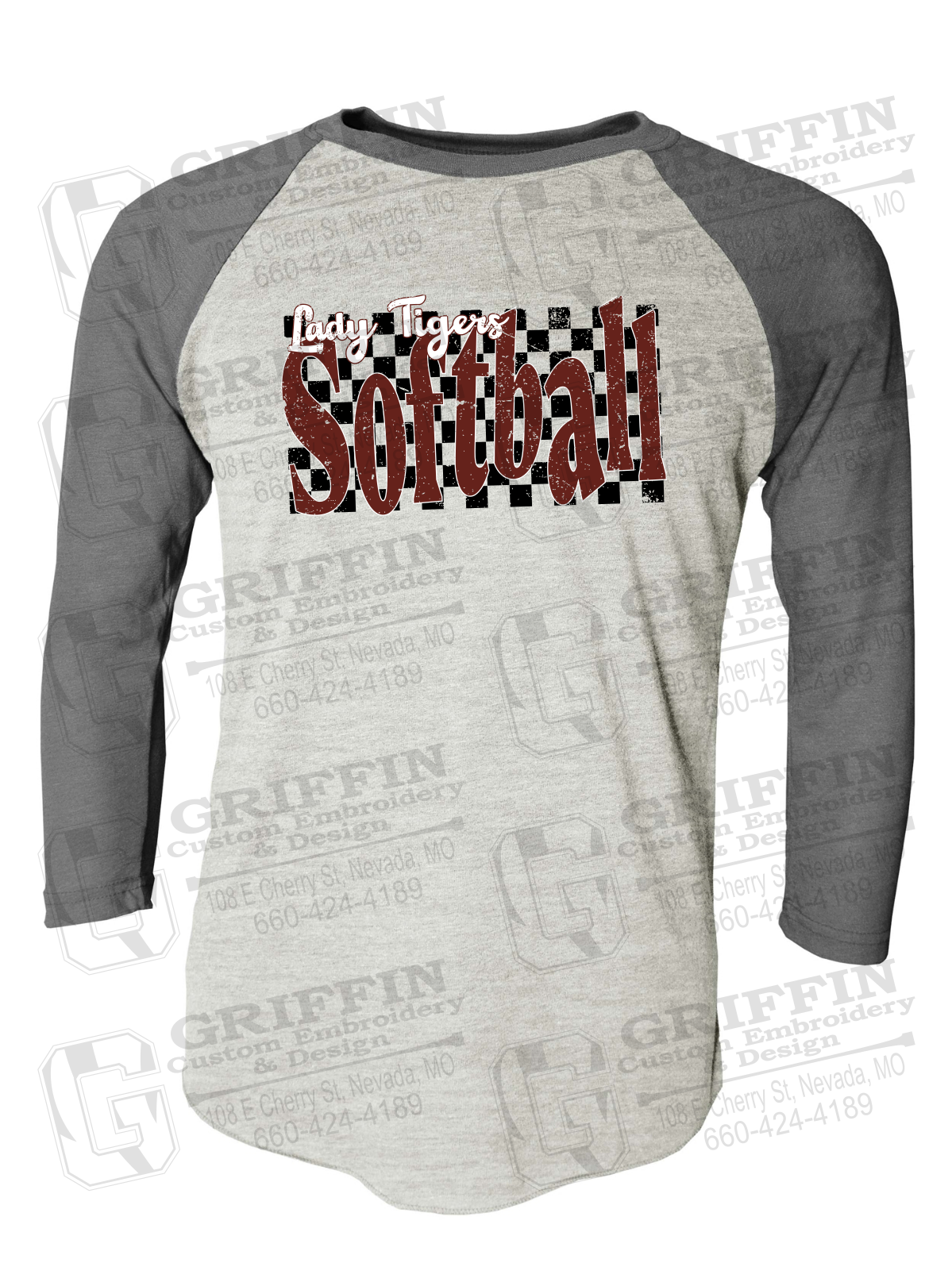 Tri-Blend Raglan Sleeve T-Shirt - Softball - Nevada Tigers 27-J