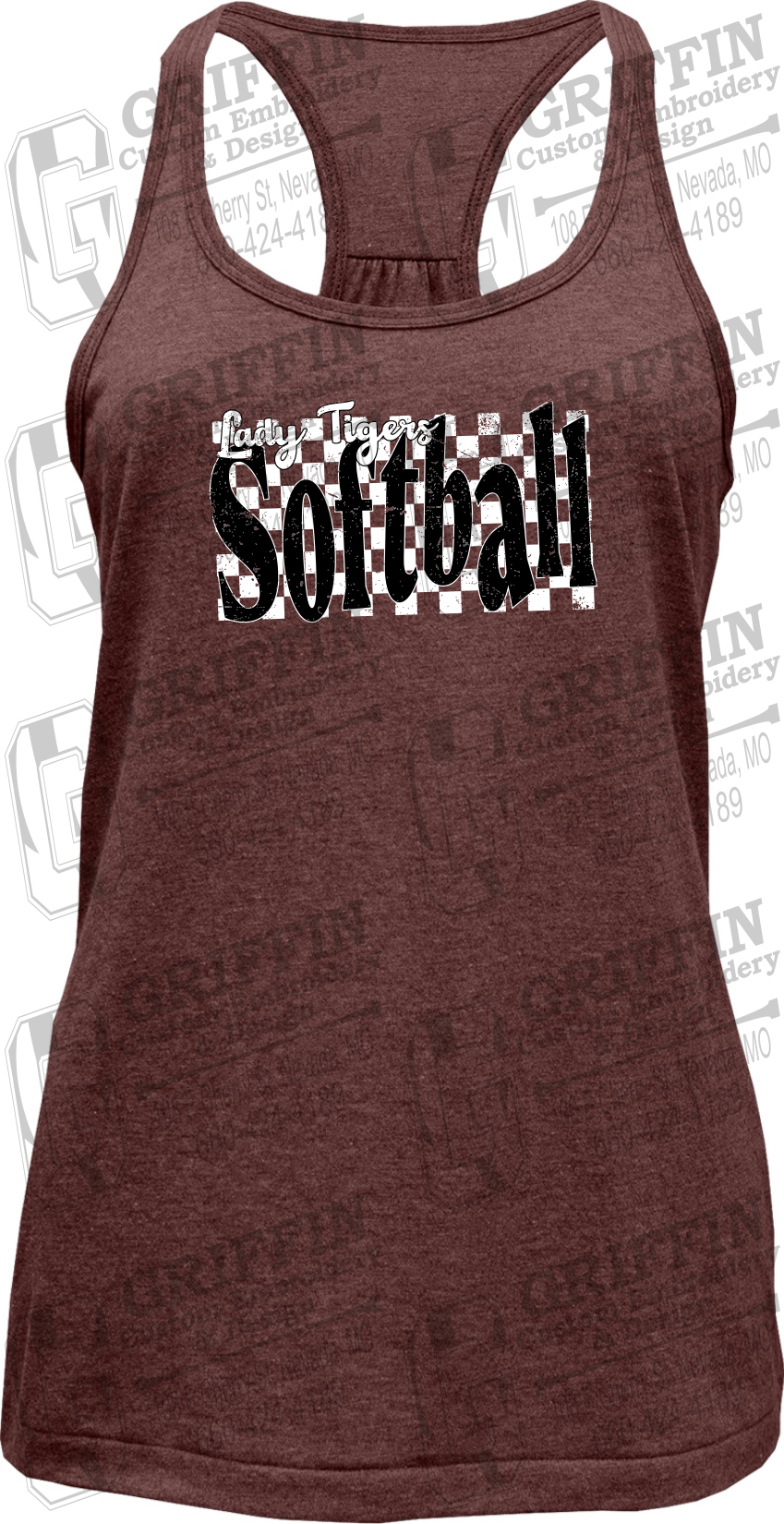 Womens Tri-Blend Tank Top - Softball - Nevada Tigers 27-J
