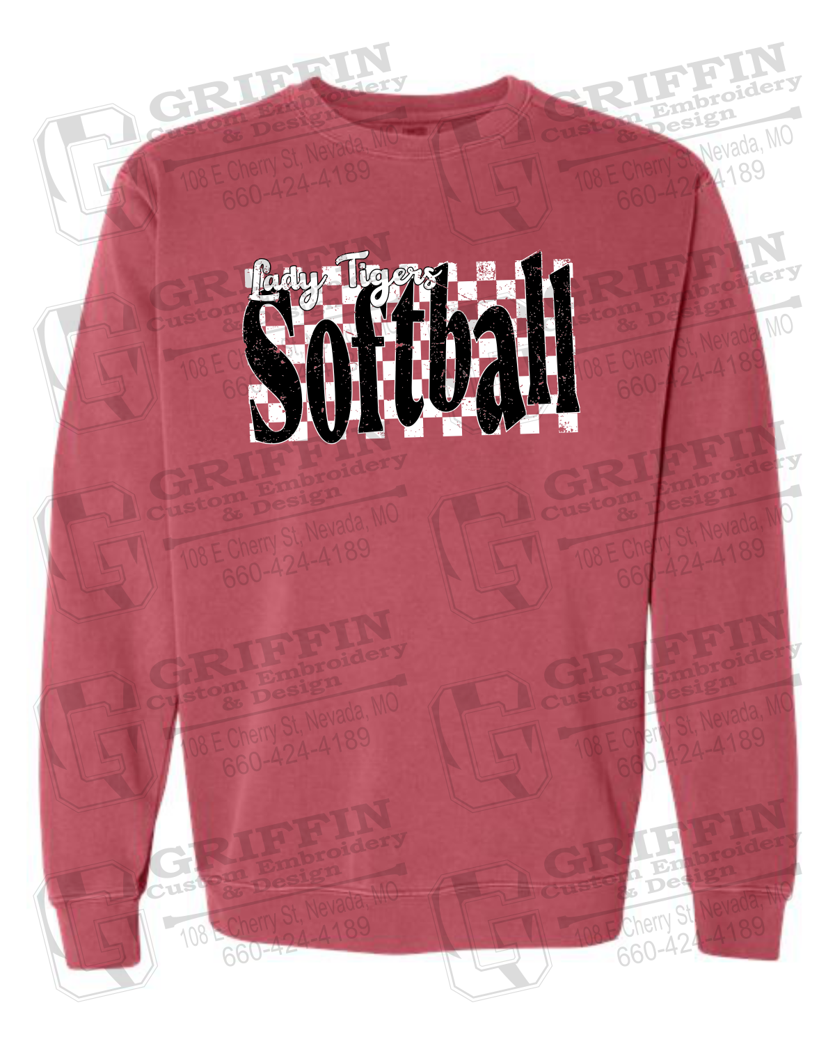 Comfort Colors Crewneck Sweatshirt - Softball - Nevada Tigers 27-J