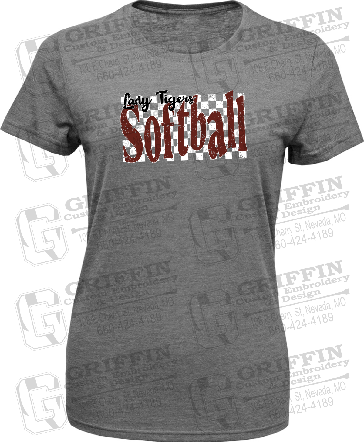 Womens Tri-Blend T-Shirt - Softball - Nevada Tigers 27-J