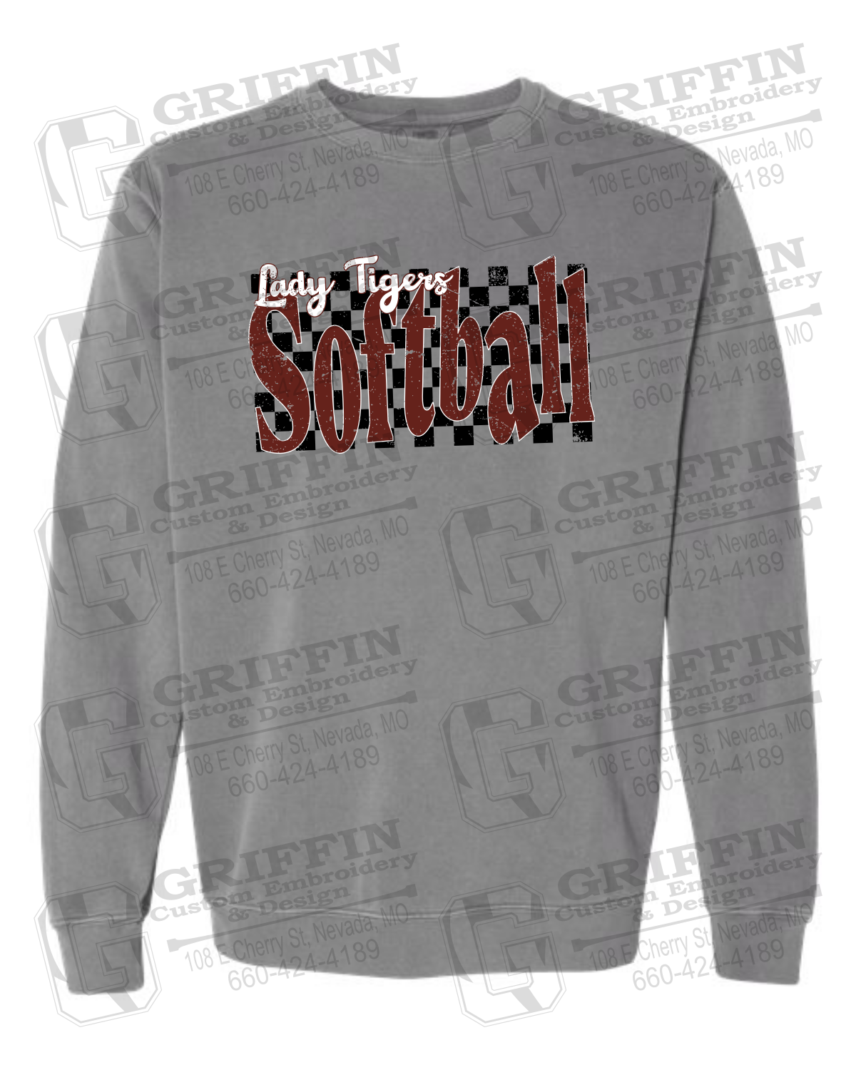 Comfort Colors Crewneck Sweatshirt - Softball - Nevada Tigers 27-J