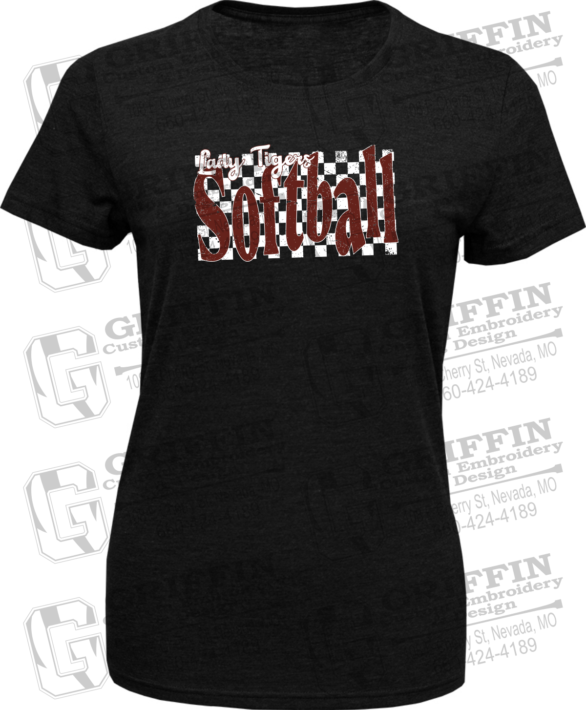 Womens Tri-Blend T-Shirt - Softball - Nevada Tigers 27-J