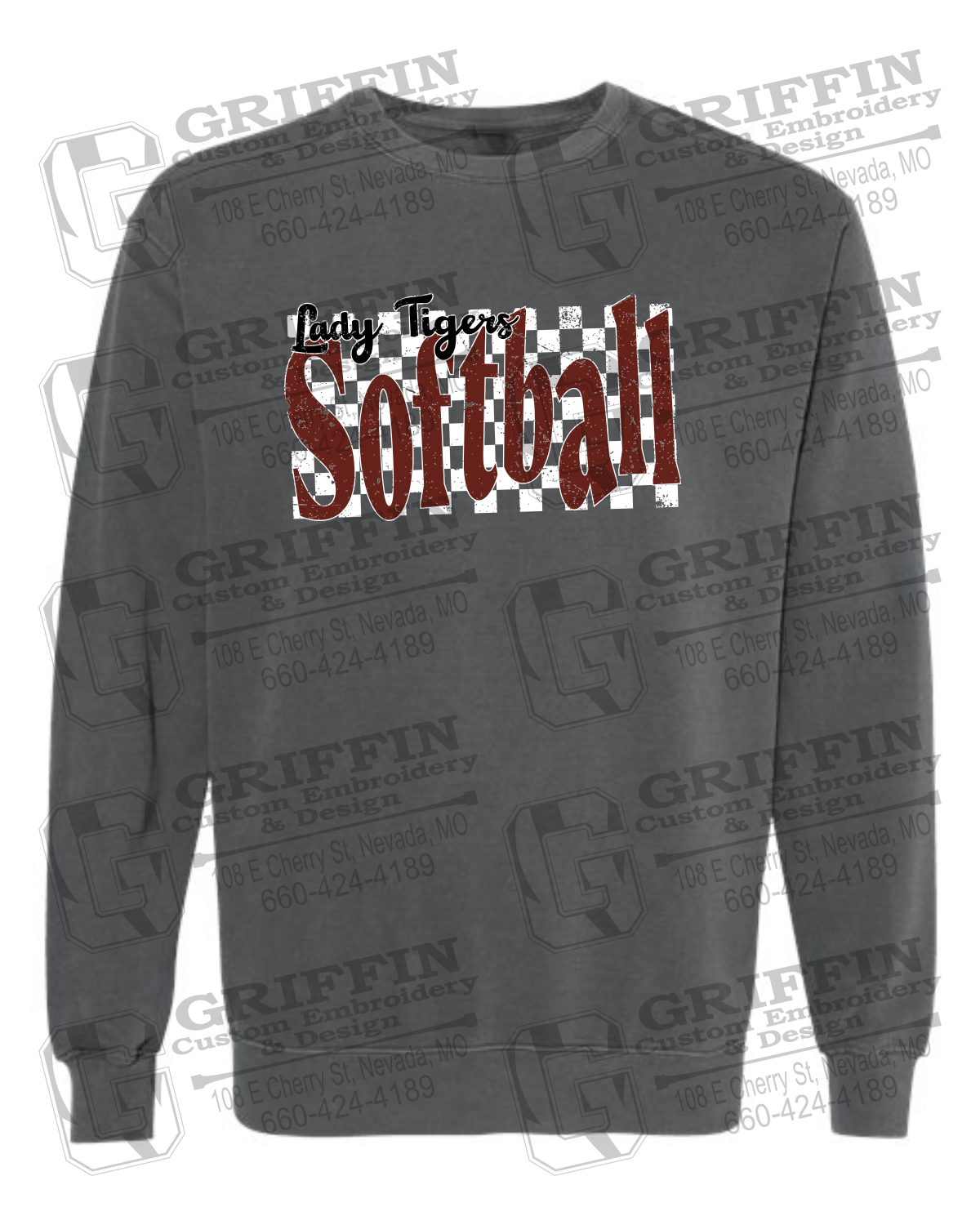 Comfort Colors Crewneck Sweatshirt - Softball - Nevada Tigers 27-J