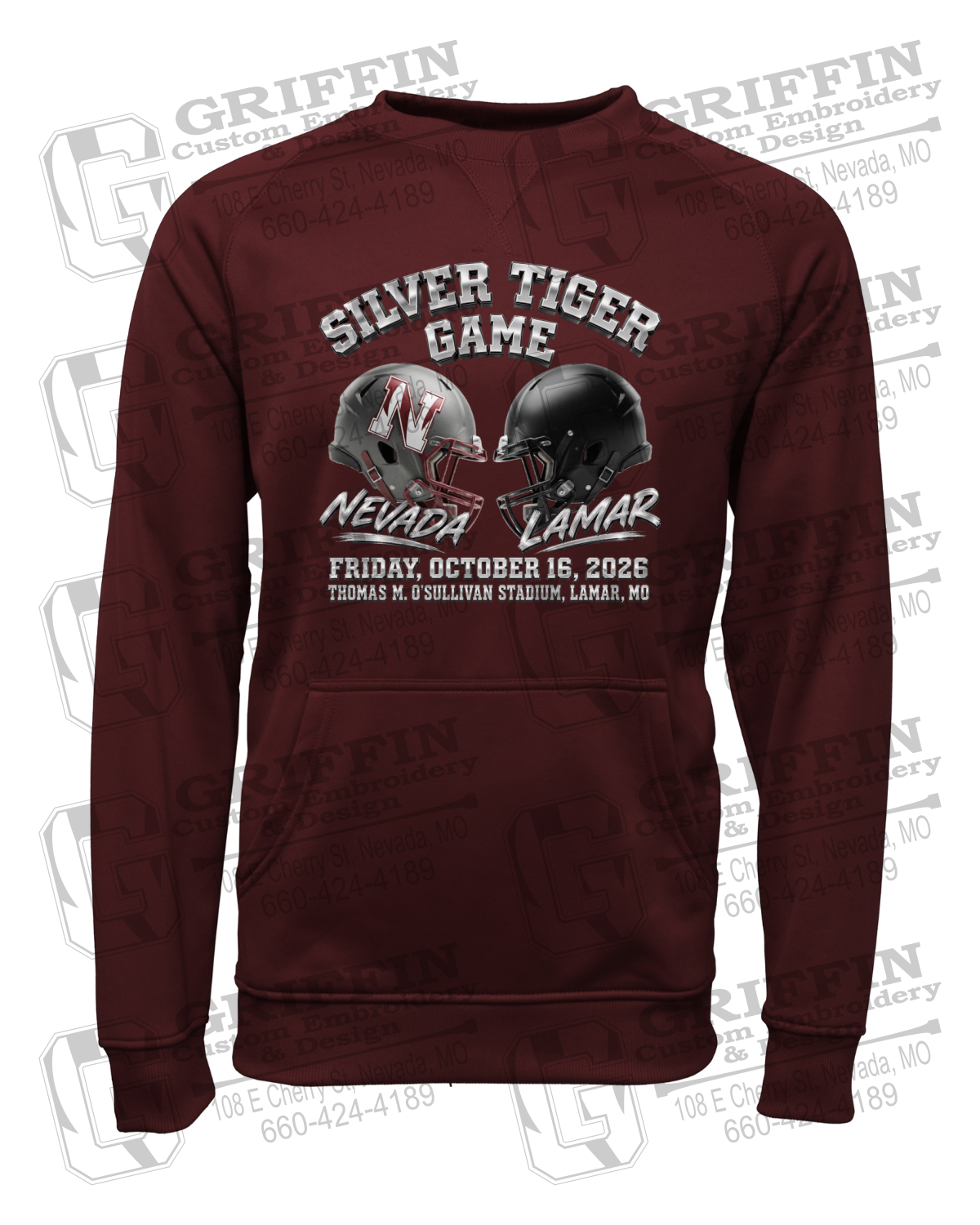 Performance Fleece Sweatshirt - Silver Tiger 2026 Football - Nevada Tigers 27-K