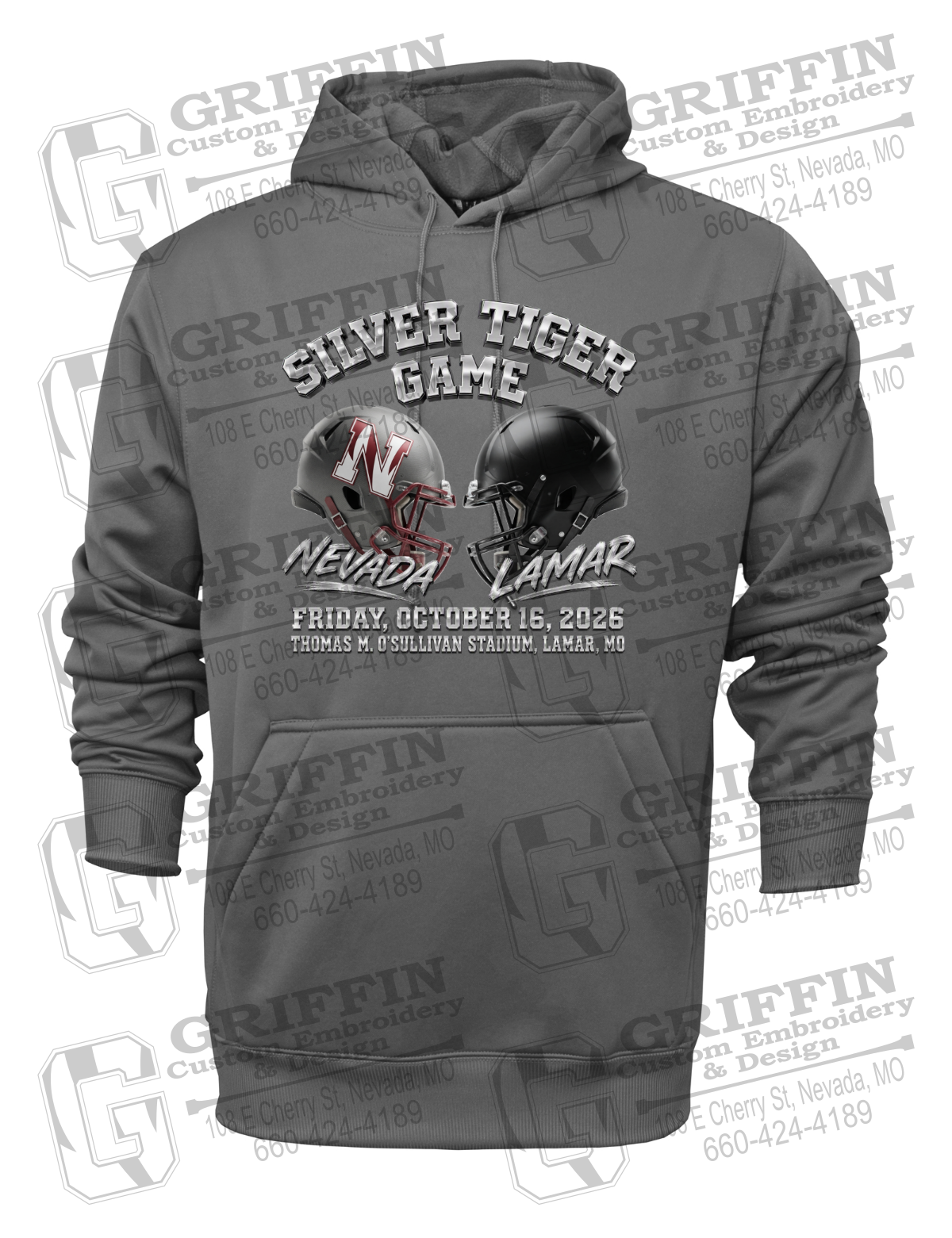 Performance Fleece Hoodie - Silver Tiger 2026 Football - Nevada Tigers 27-K