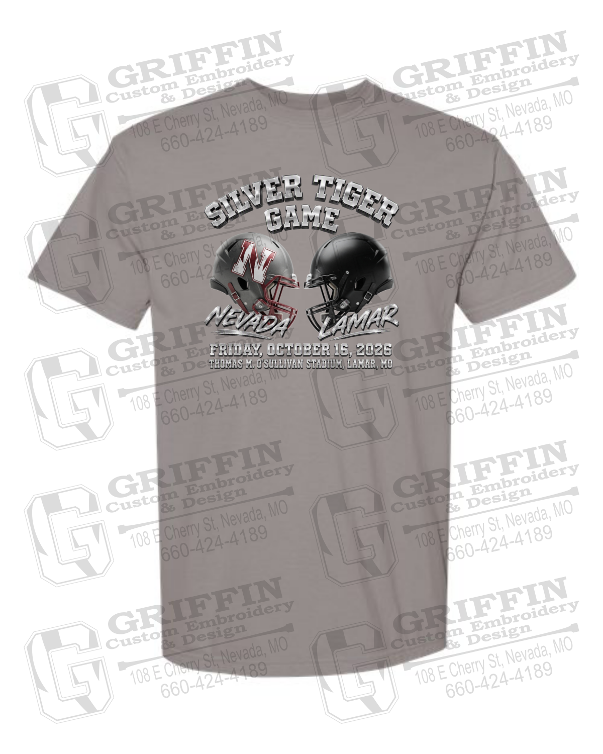 Comfort Colors Short Sleeve T-Shirt - Silver Tiger 2026 Football - Nevada Tigers 27-K