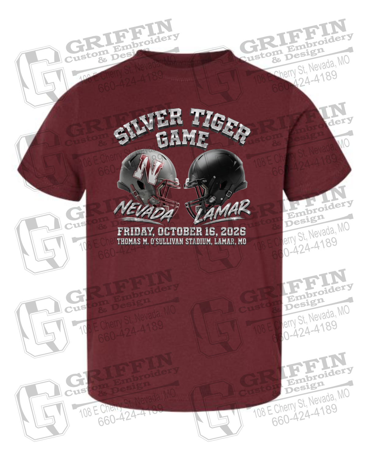 Toddler/Infant Cotton T-Shirt - Silver Tiger 2026 Football - Nevada Tigers 27-K