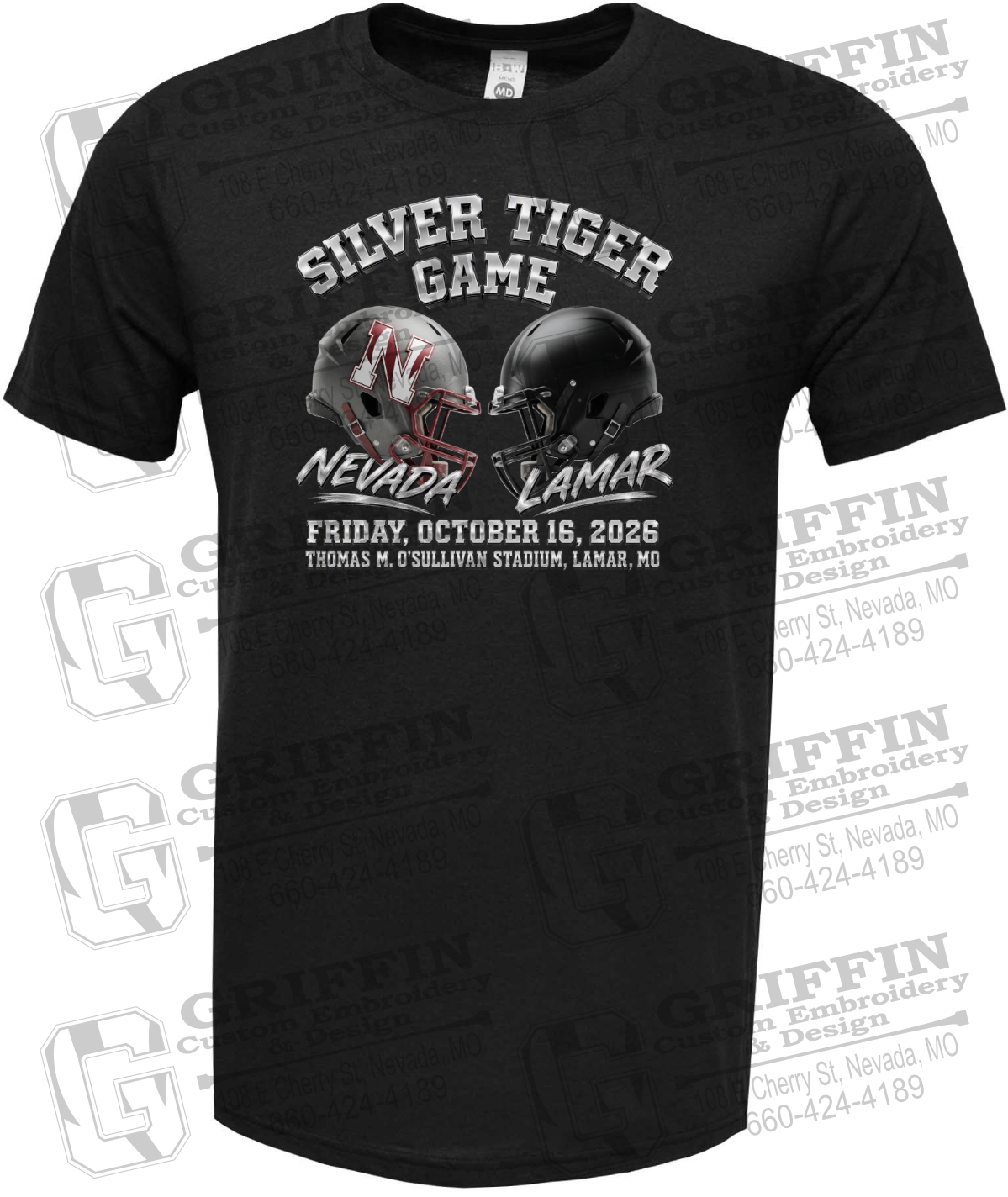 Soft-Tek Short Sleeve T-Shirt - Silver Tiger 2026 Football - Nevada Tigers 27-K