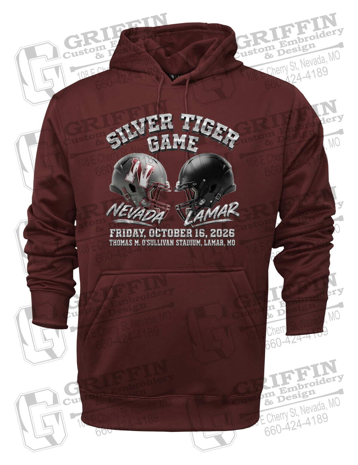 Performance Fleece Hoodie - Silver Tiger 2026 Football - Nevada Tigers 27-K