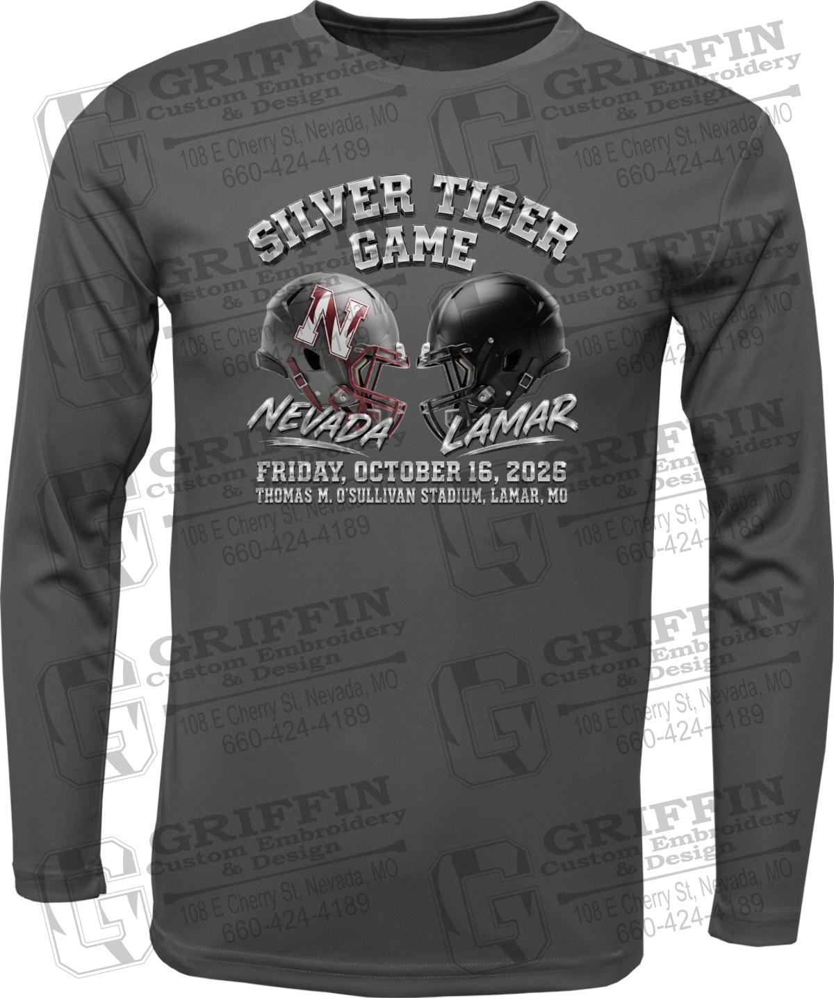 Toddler Dry-Fit Long Sleeve T-Shirt - Silver Tiger 2026 Football - Nevada Tigers 27-K