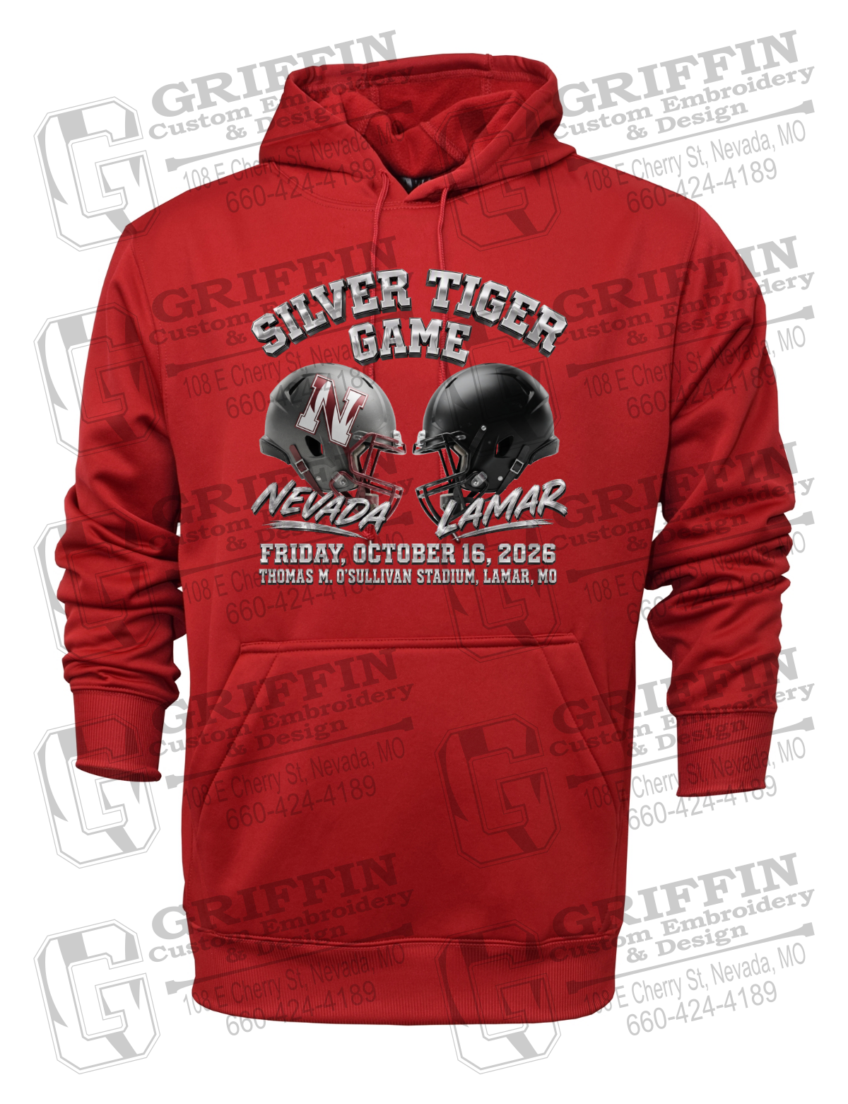 Performance Fleece Hoodie - Silver Tiger 2026 Football - Nevada Tigers 27-K