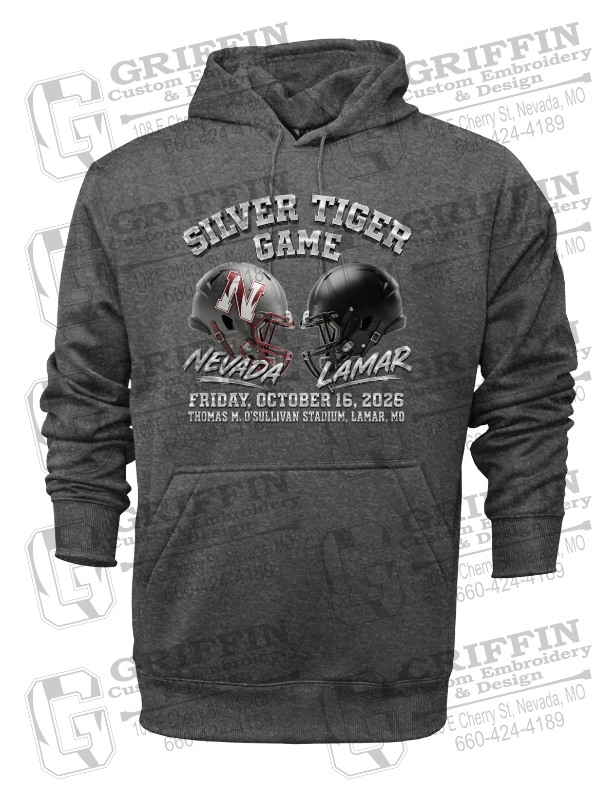 Performance Fleece Hoodie - Silver Tiger 2026 Football - Nevada Tigers 27-K