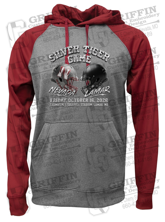 Performance Fleece Raglan Hoodie - Silver Tiger 2026 Football - Nevada Tigers 27-K