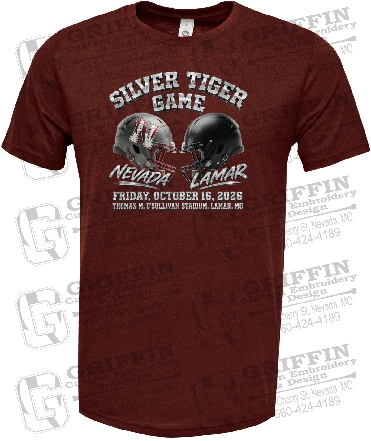 Soft-Tek Short Sleeve T-Shirt - Silver Tiger 2026 Football - Nevada Tigers 27-K