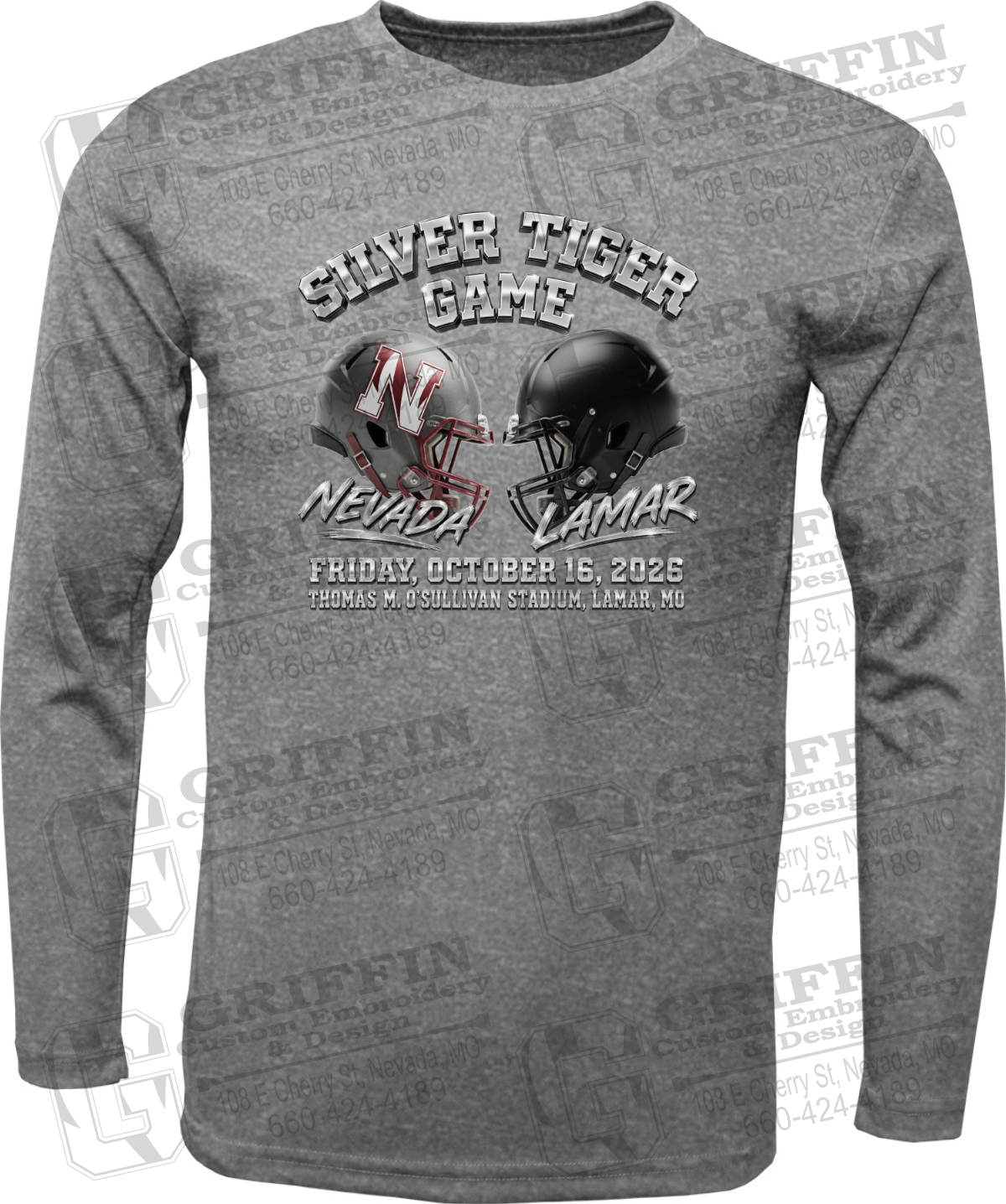 Toddler Dry-Fit Long Sleeve T-Shirt - Silver Tiger 2026 Football - Nevada Tigers 27-K