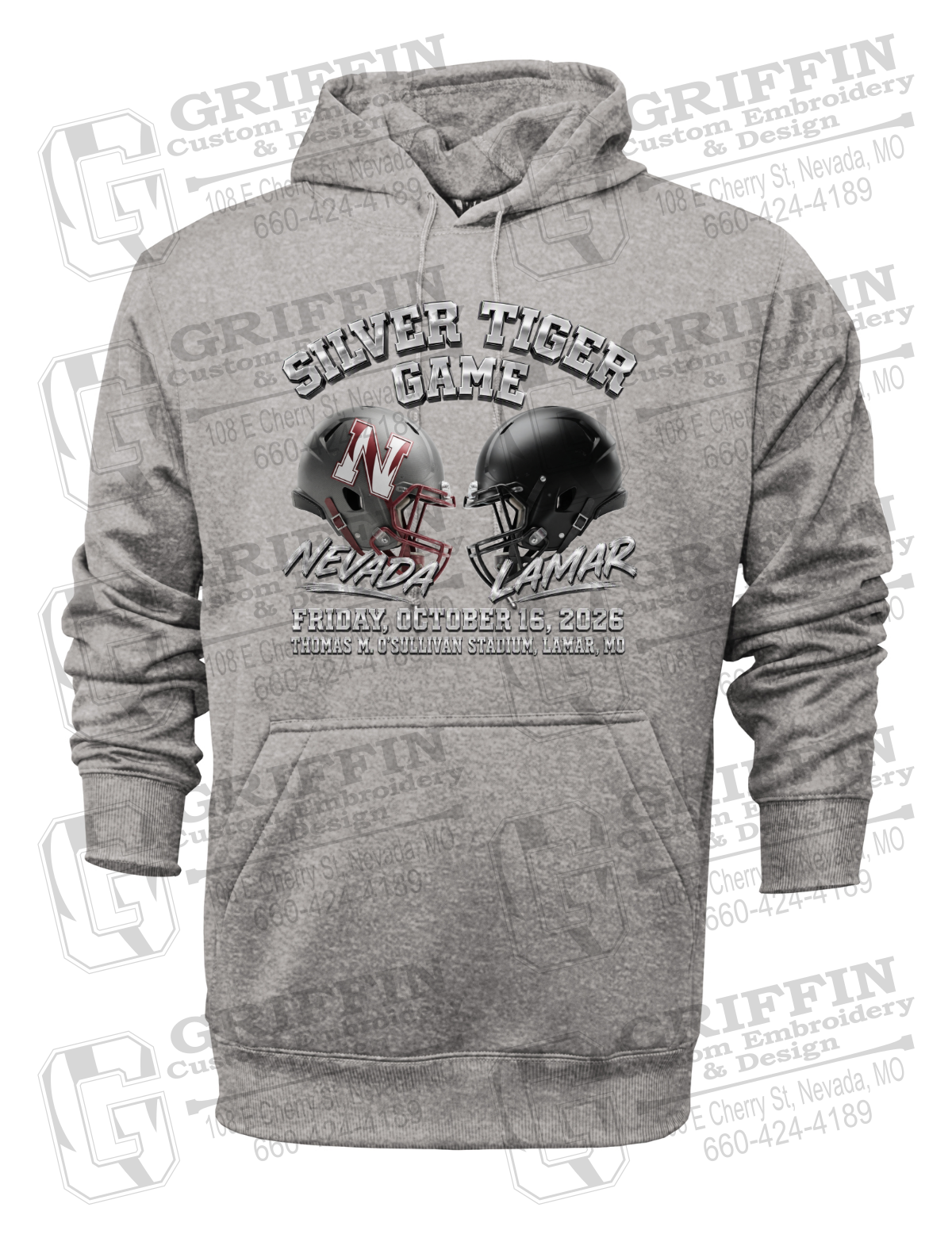 Performance Fleece Hoodie - Silver Tiger 2026 Football - Nevada Tigers 27-K