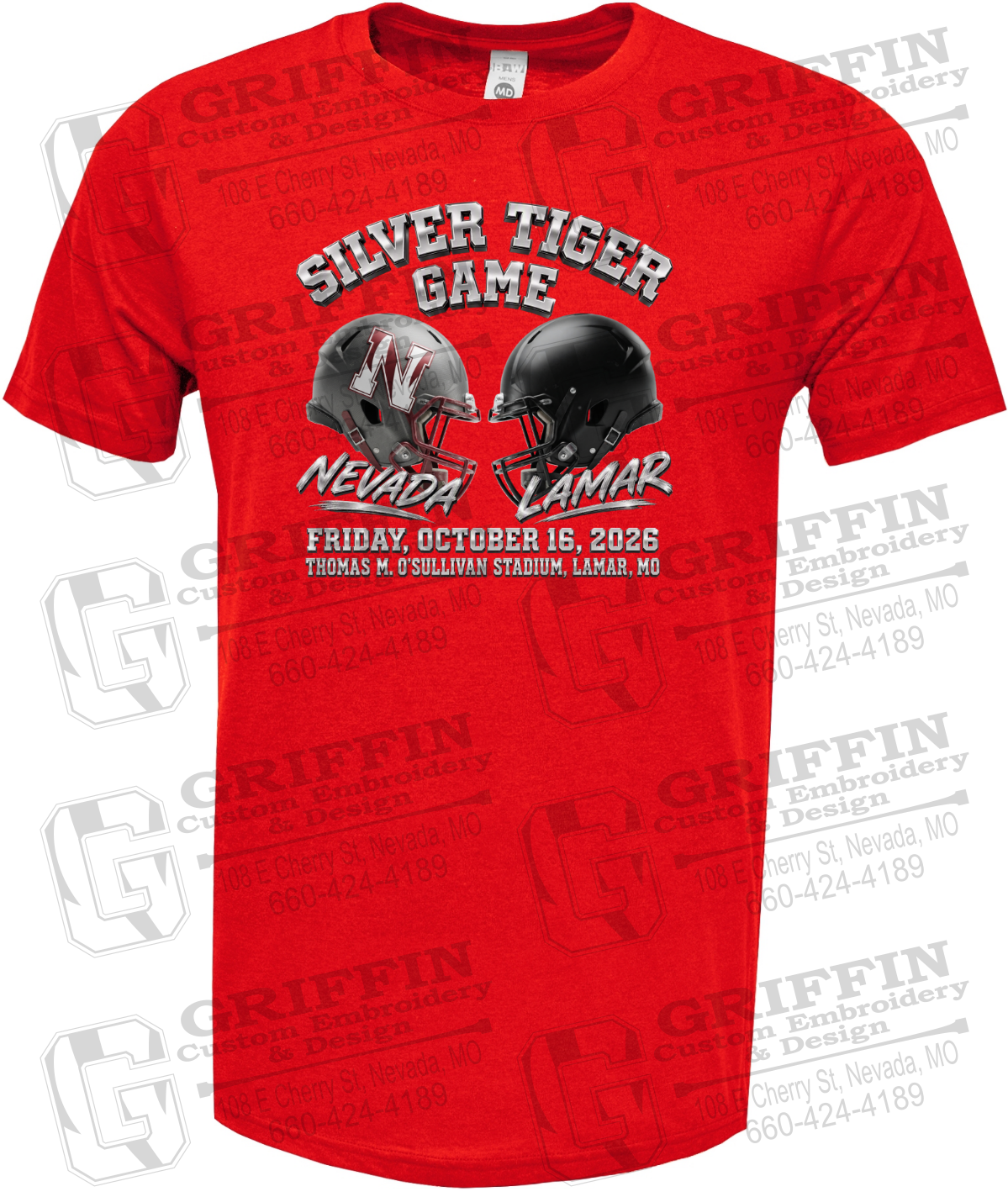 Soft-Tek Short Sleeve T-Shirt - Silver Tiger 2026 Football - Nevada Tigers 27-K