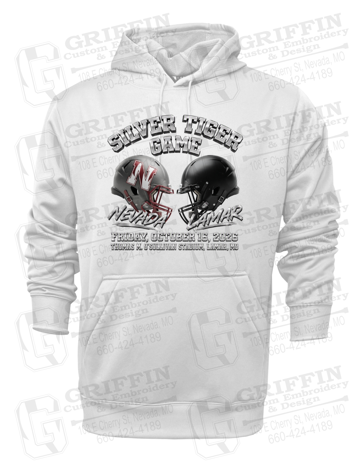 Performance Fleece Hoodie - Silver Tiger 2026 Football - Nevada Tigers 27-K