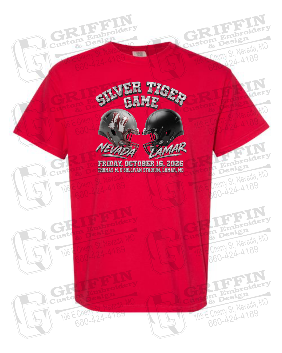 Comfort Colors Short Sleeve T-Shirt - Silver Tiger 2026 Football - Nevada Tigers 27-K
