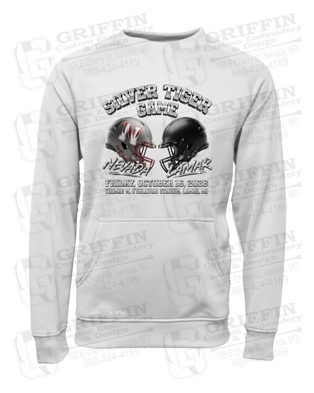 Performance Fleece Sweatshirt - Silver Tiger 2026 Football - Nevada Tigers 27-K