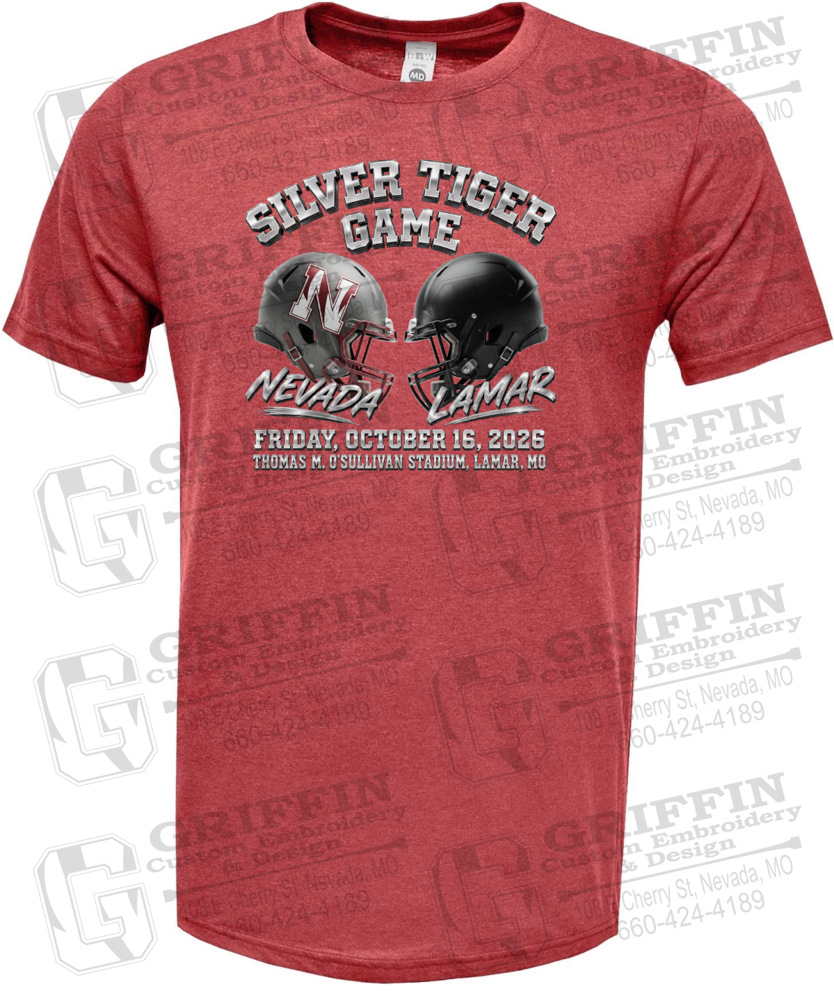 Soft-Tek Short Sleeve T-Shirt - Silver Tiger 2026 Football - Nevada Tigers 27-K