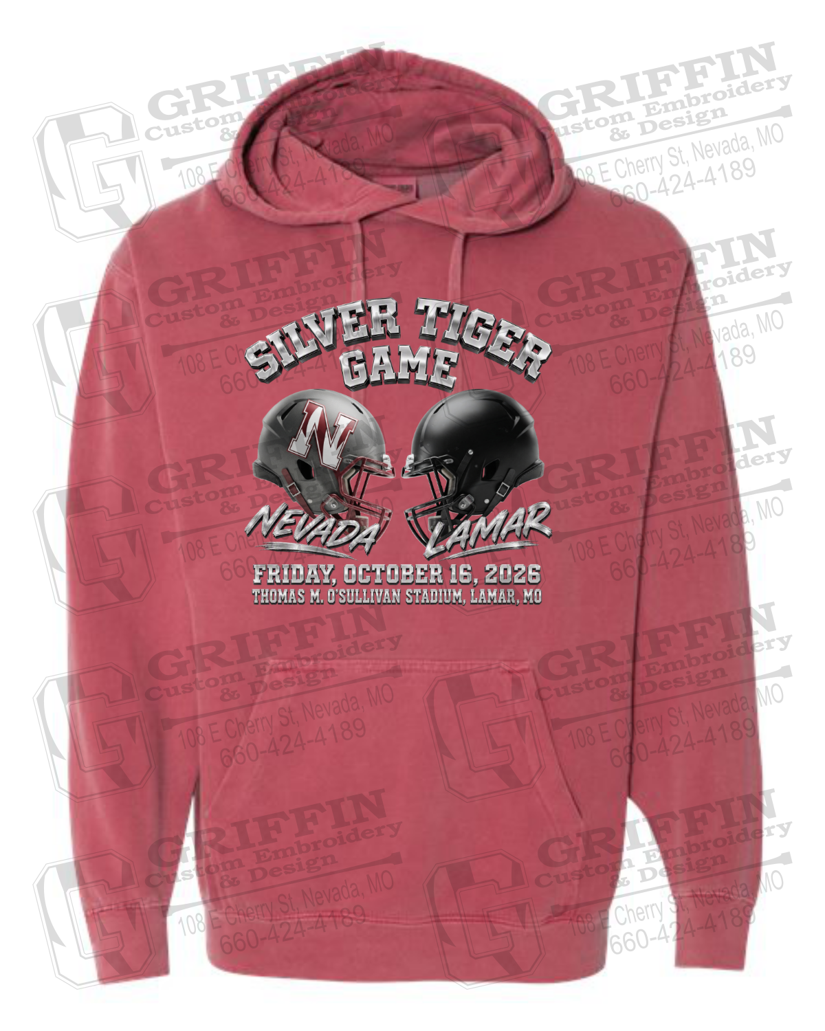 Comfort Colors Hoodie - Silver Tiger 2026 Football - Nevada Tigers 27-K