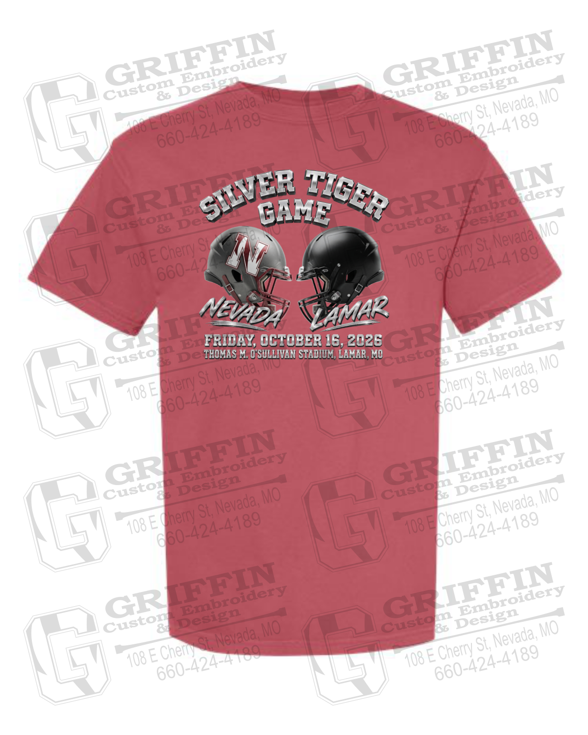 Comfort Colors Short Sleeve T-Shirt - Silver Tiger 2026 Football - Nevada Tigers 27-K