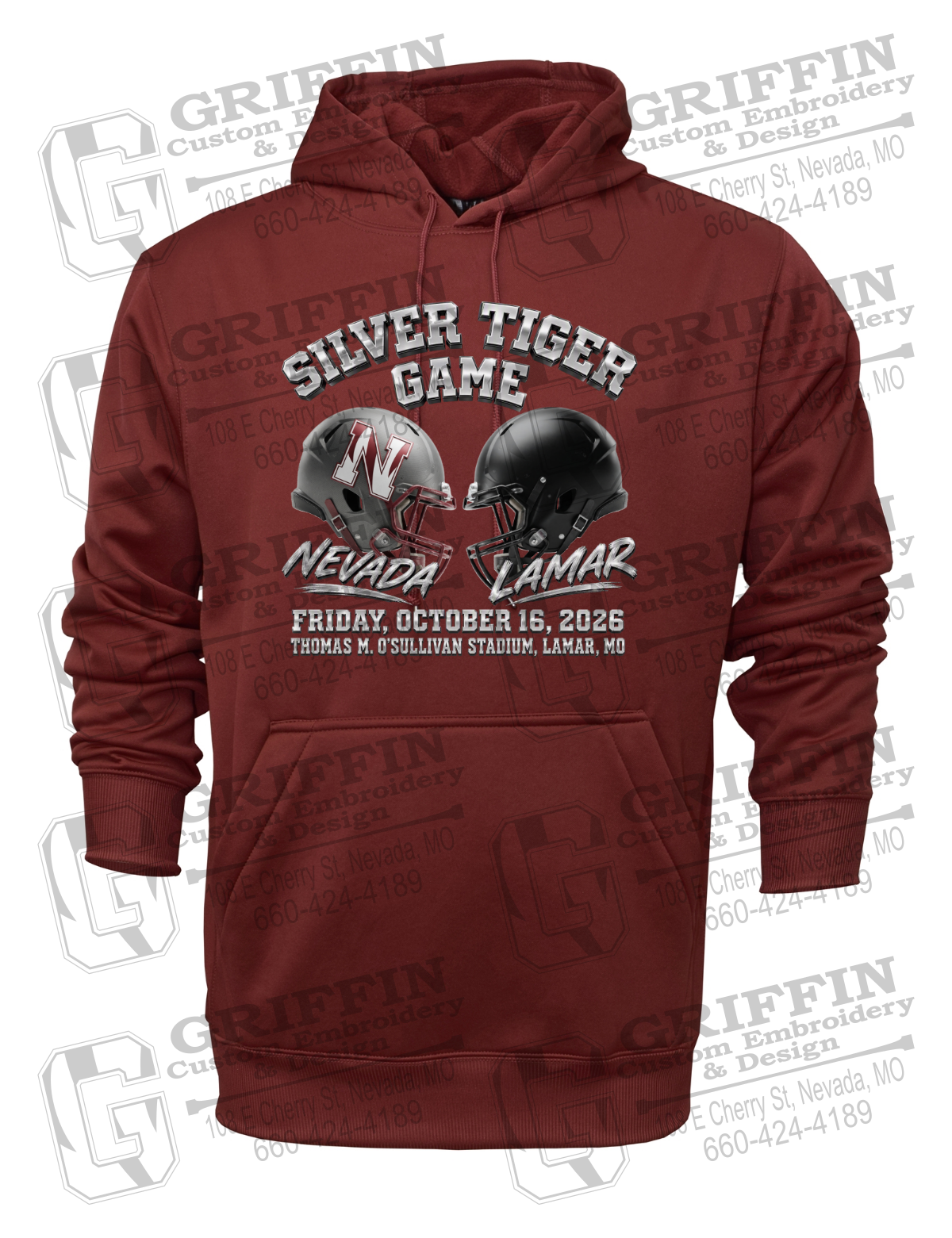 Performance Fleece Hoodie - Silver Tiger 2026 Football - Nevada Tigers 27-K