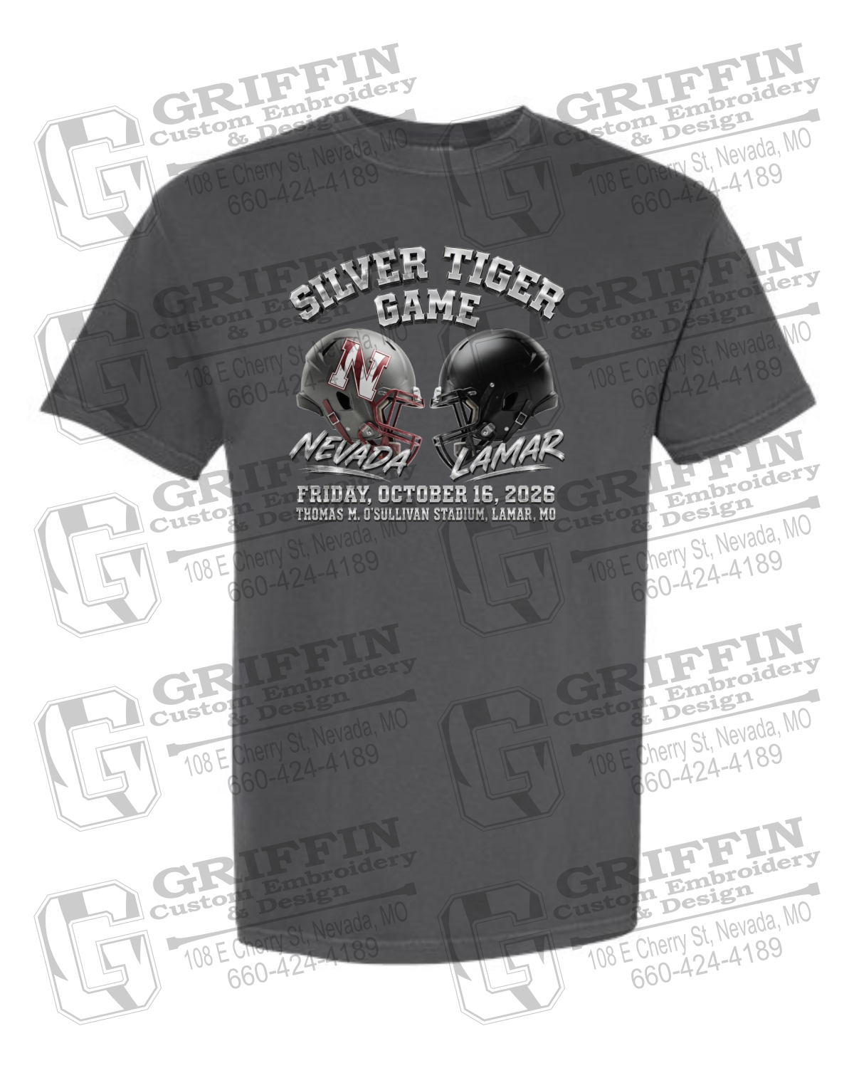 Comfort Colors Short Sleeve T-Shirt - Silver Tiger 2026 Football - Nevada Tigers 27-K
