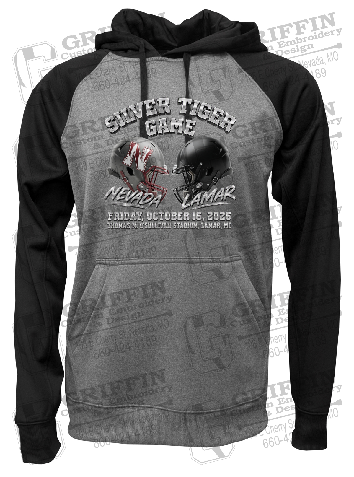 Performance Fleece Raglan Hoodie - Silver Tiger 2026 Football - Nevada Tigers 27-K