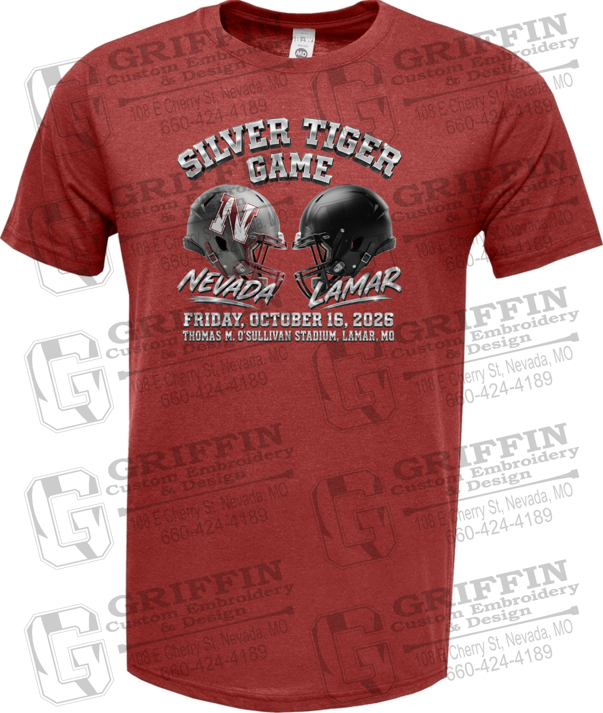Soft-Tek Short Sleeve T-Shirt - Silver Tiger 2026 Football - Nevada Tigers 27-K