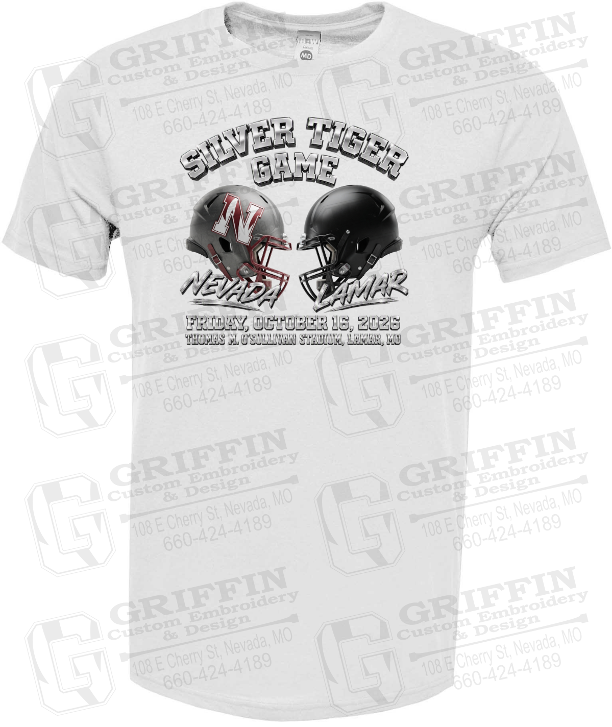 Soft-Tek Short Sleeve T-Shirt - Silver Tiger 2026 Football - Nevada Tigers 27-K