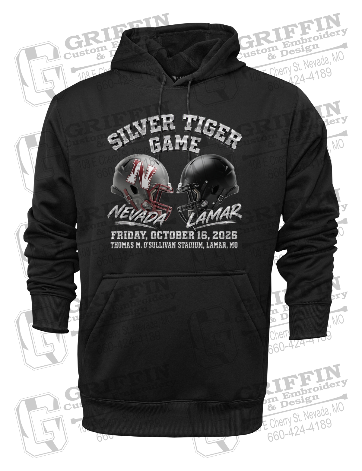 Performance Fleece Hoodie - Silver Tiger 2026 Football - Nevada Tigers 27-K