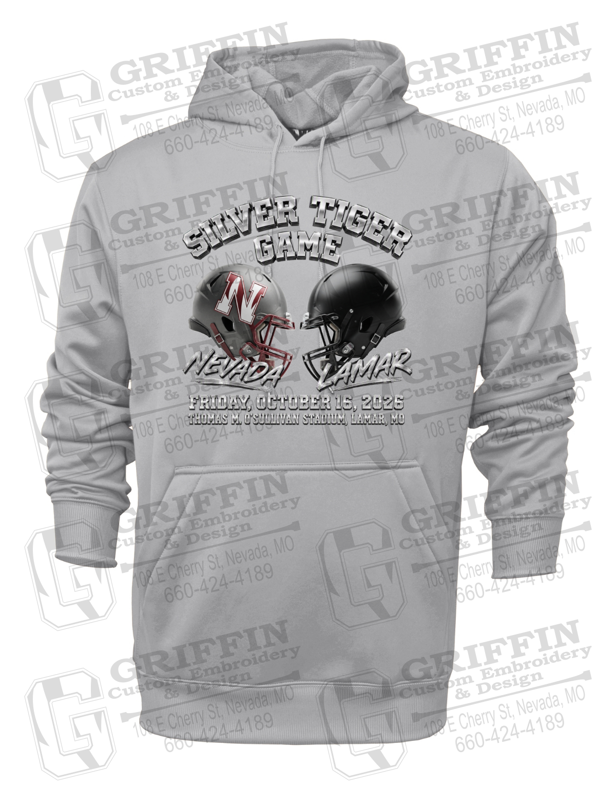 Performance Fleece Hoodie - Silver Tiger 2026 Football - Nevada Tigers 27-K