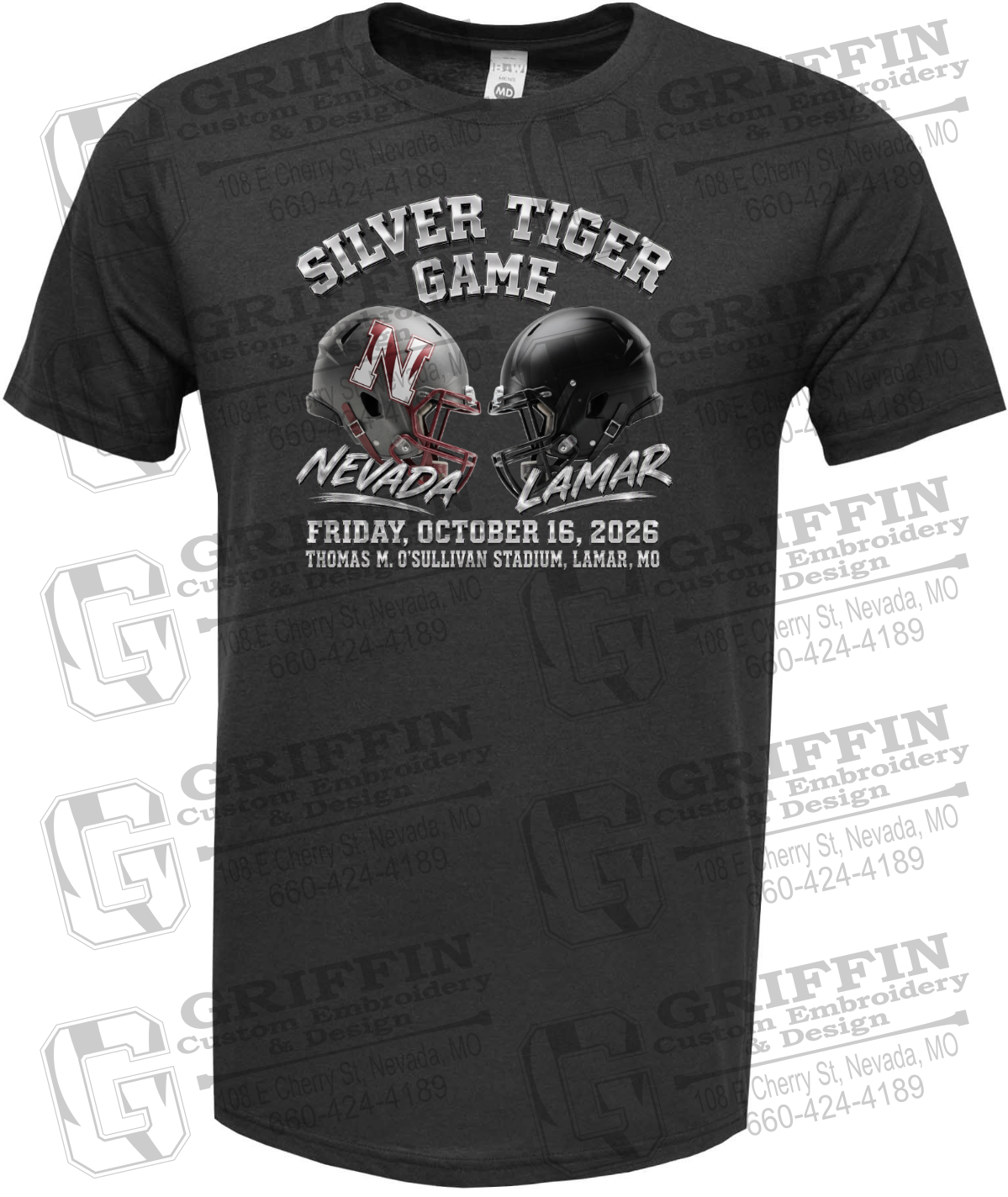 Soft-Tek Short Sleeve T-Shirt - Silver Tiger 2026 Football - Nevada Tigers 27-K
