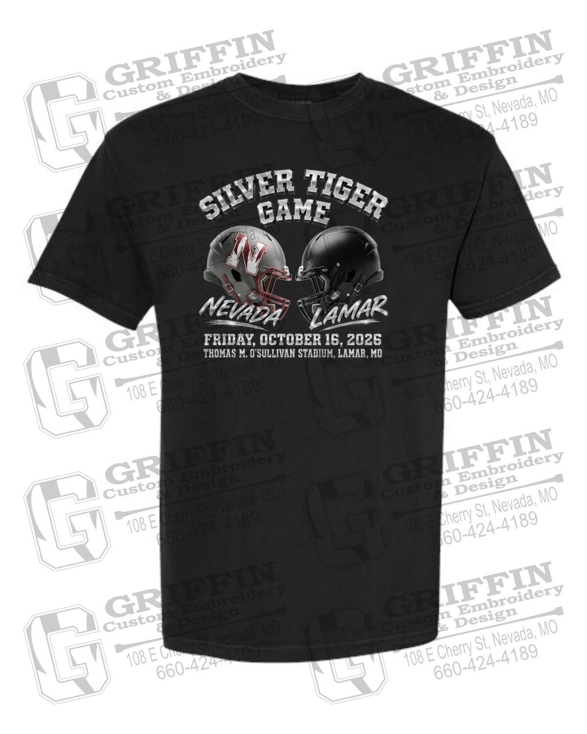 Comfort Colors Short Sleeve T-Shirt - Silver Tiger 2026 Football - Nevada Tigers 27-K